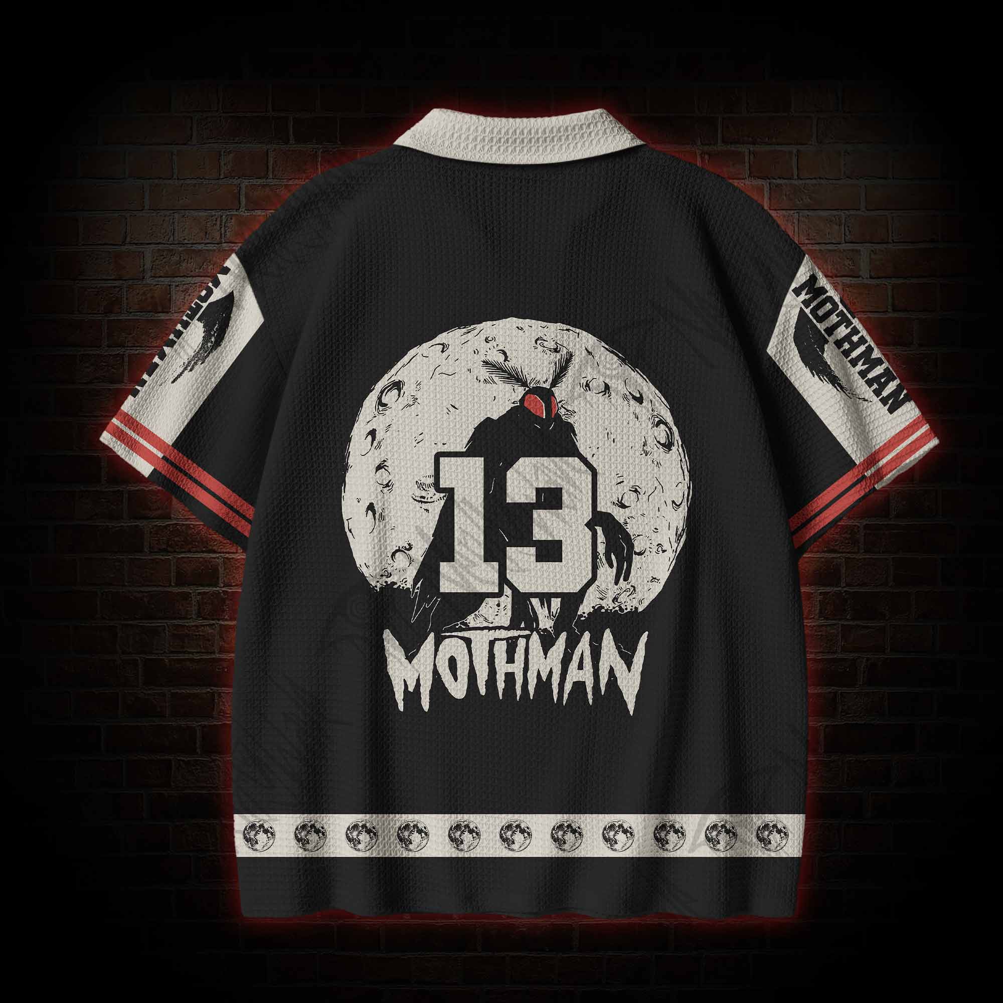 Mothman Legend Crochet Knit Polo Shirt