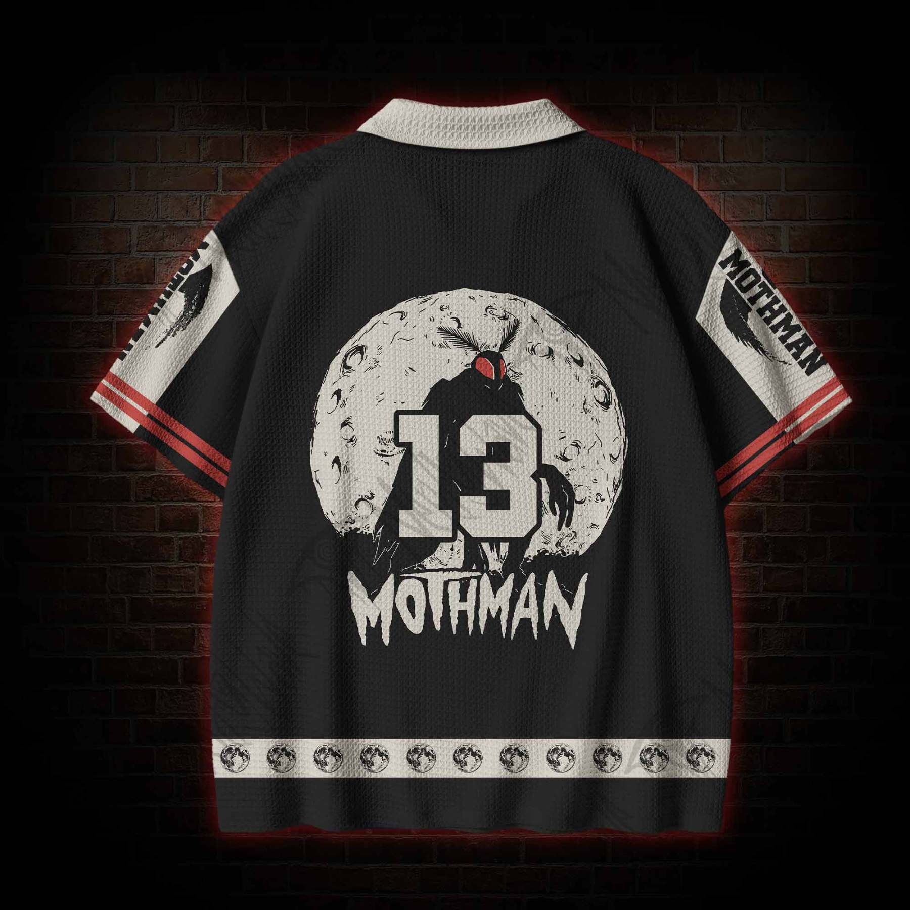 Mothman Legend Crochet Knit Polo Shirt