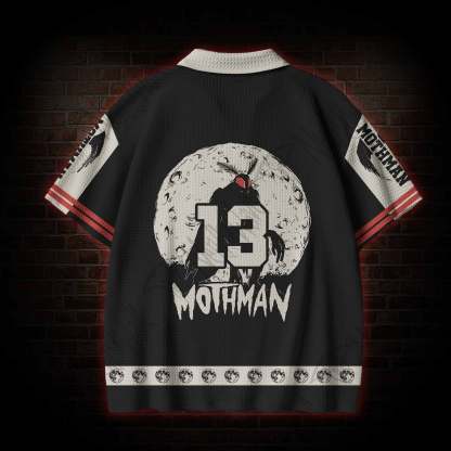 Mothman Legend Crochet Knit Polo Shirt