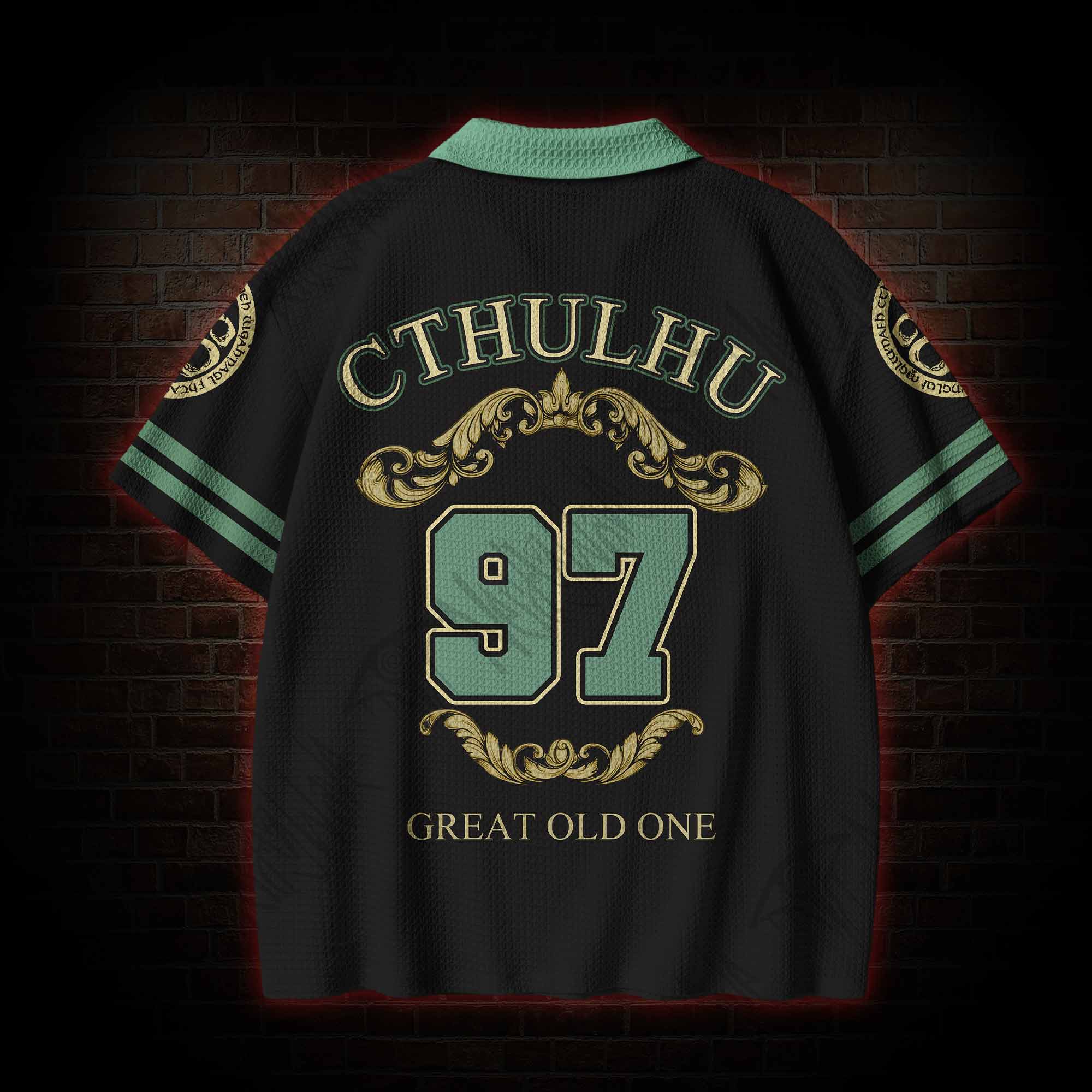Cthulhu Gaze Crochet Knit Polo Shirt