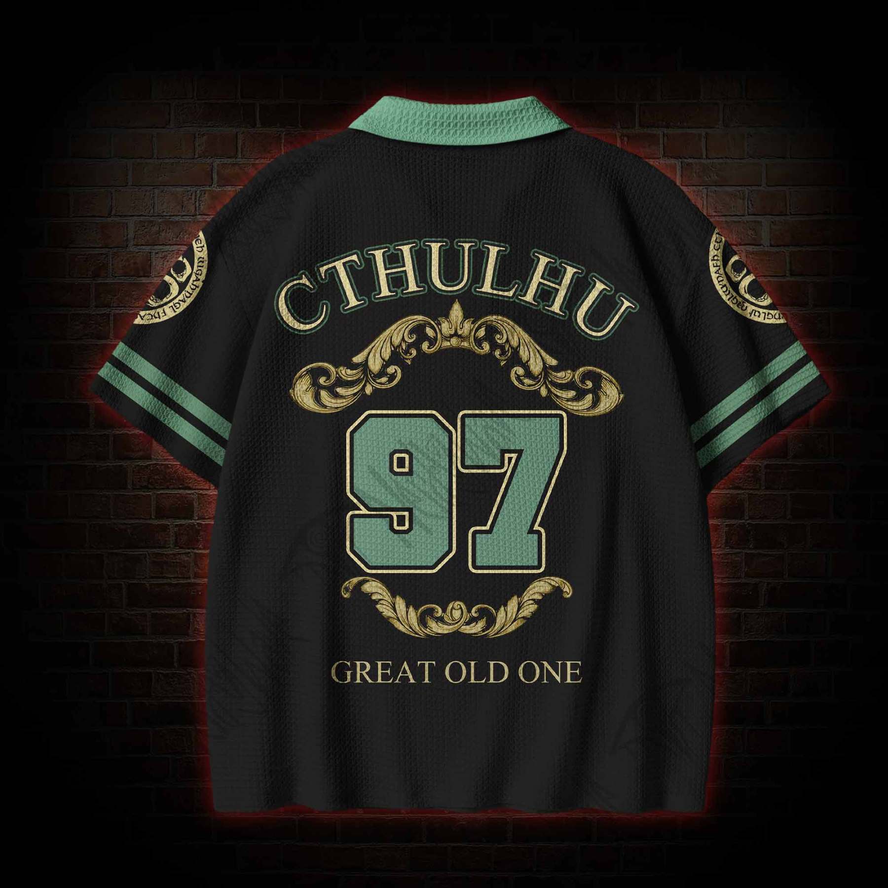Cthulhu Gaze Crochet Knit Polo Shirt