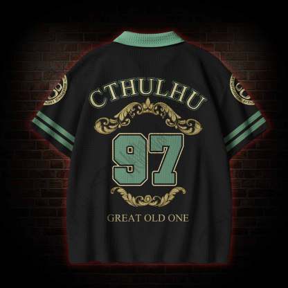 Cthulhu Gaze Crochet Knit Polo Shirt