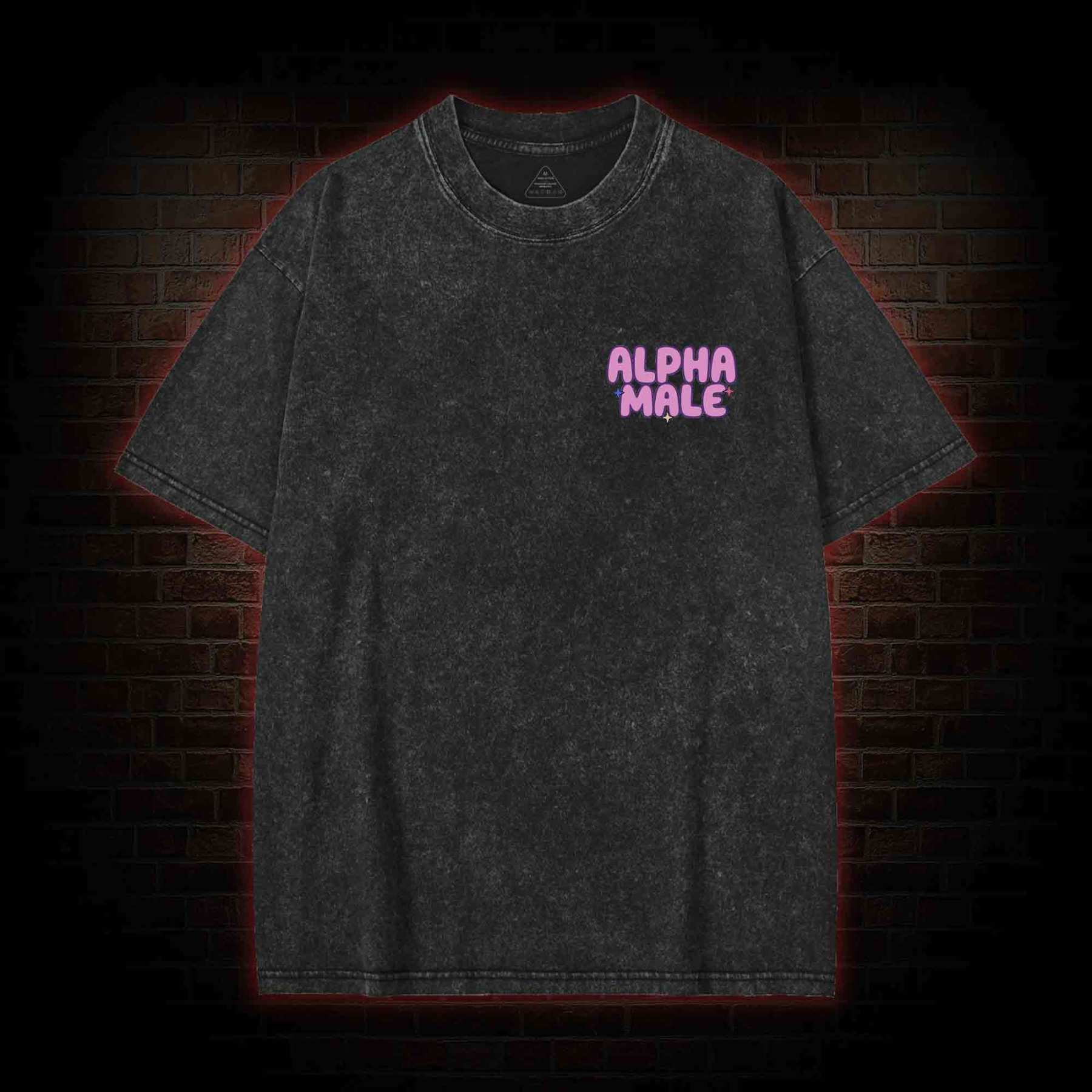 Alpha Male Back Print Washed T-shirt