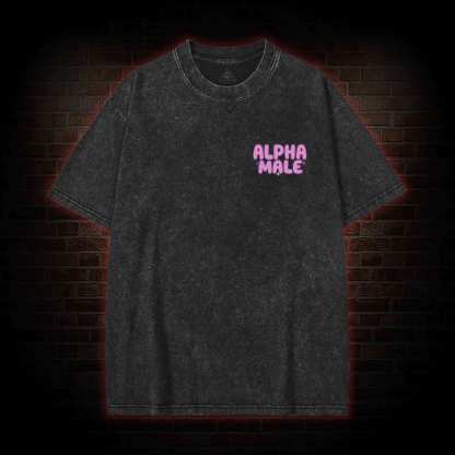 Alpha Male Back Print Washed T-shirt