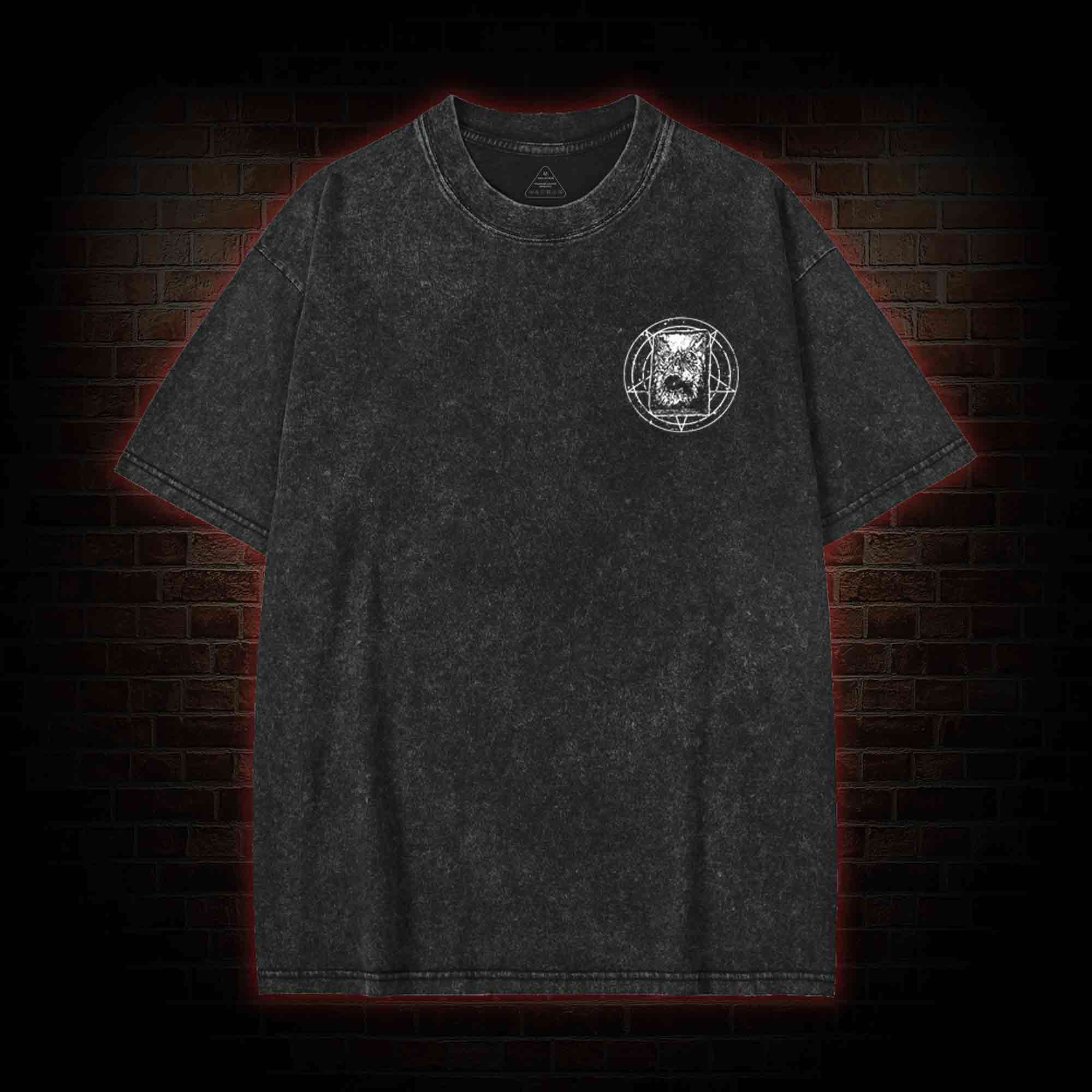 Evil Reader  Back Print Washed T-shirt