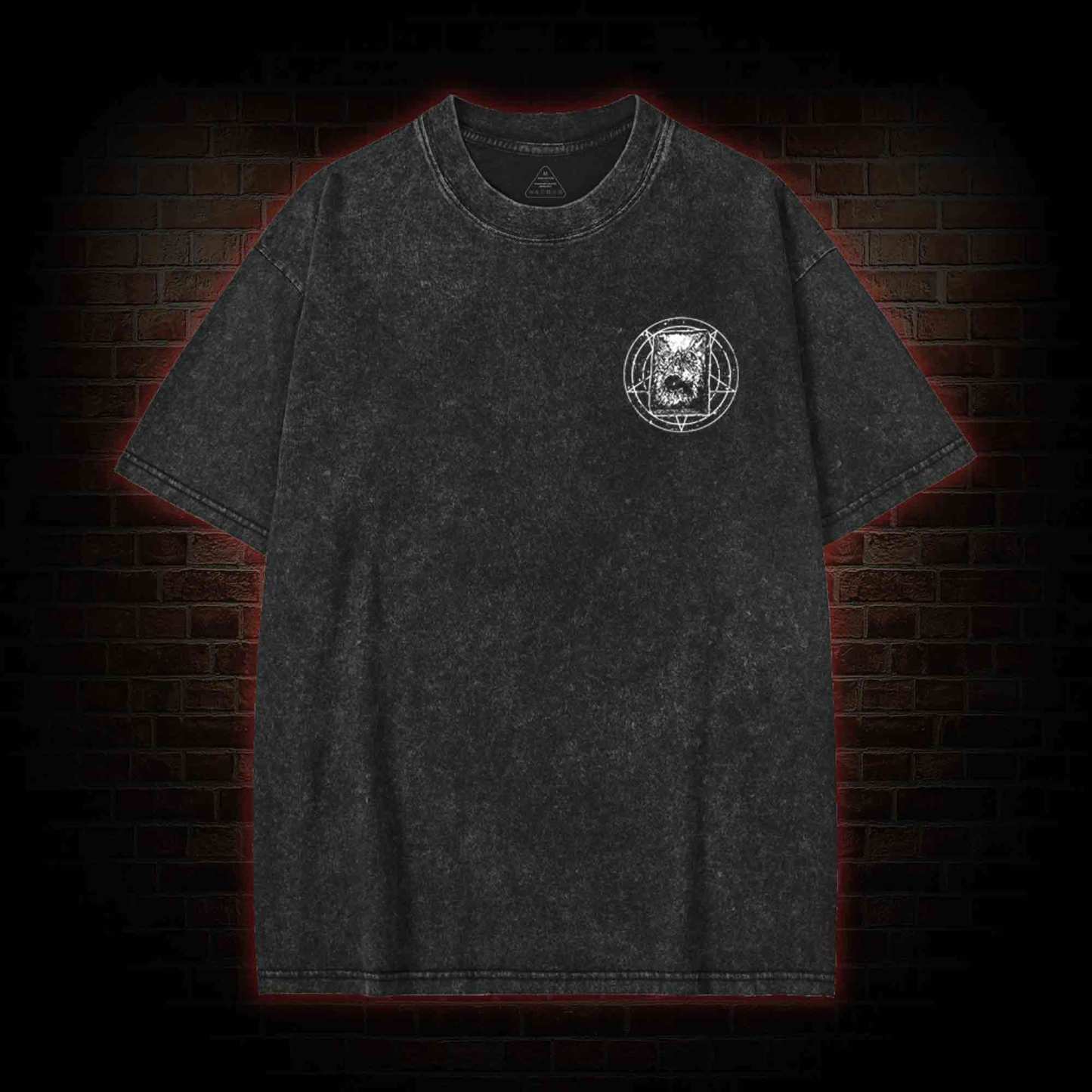 Evil Reader  Back Print Washed T-shirt
