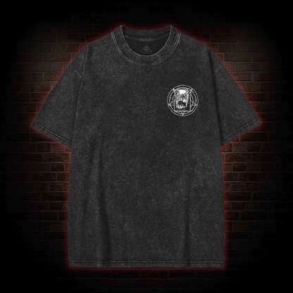 Evil Reader  Back Print Washed T-shirt