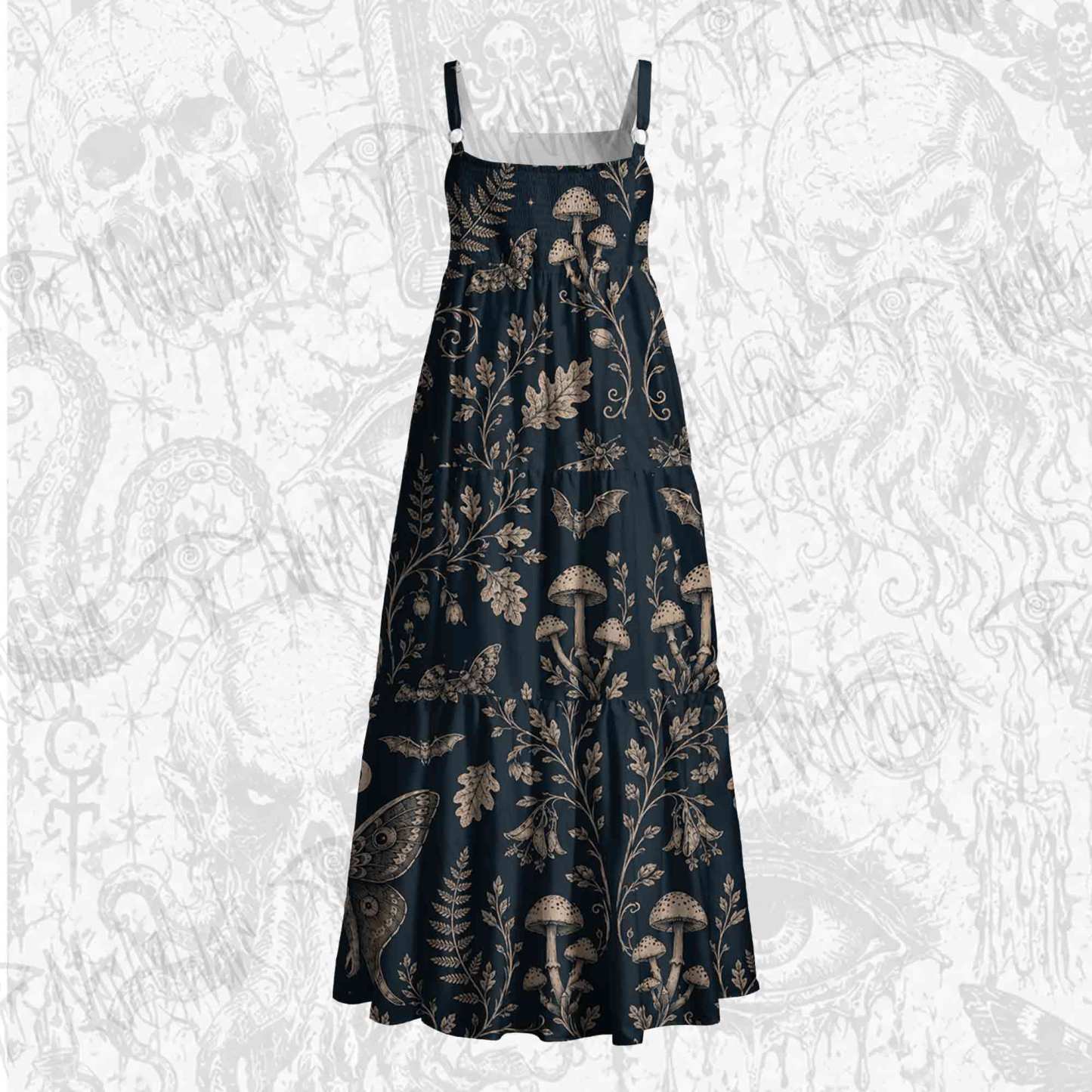 Cryptids in The Jungle Wide Straps Maxi Dress