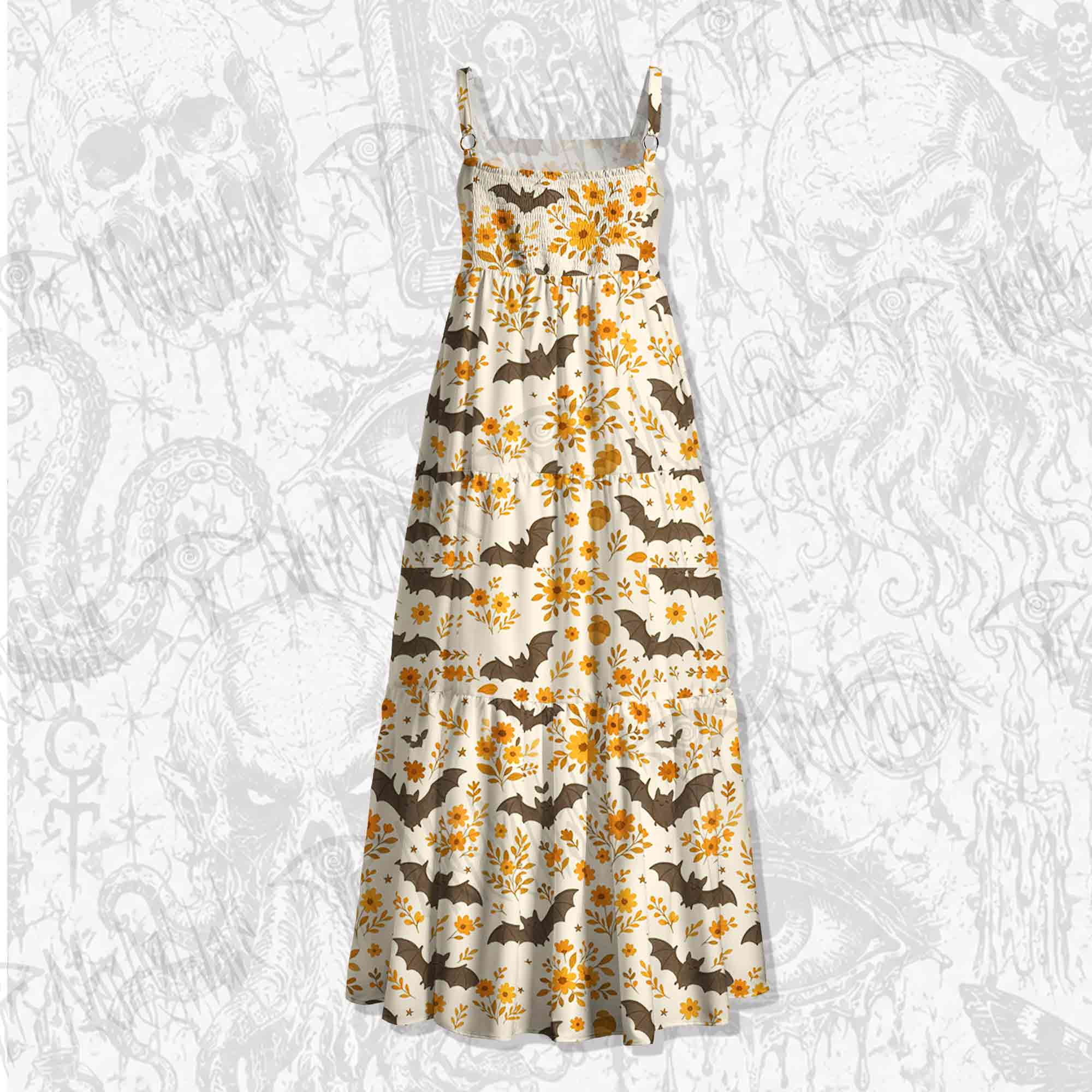 Batty Botanical Wide Straps Maxi Dress