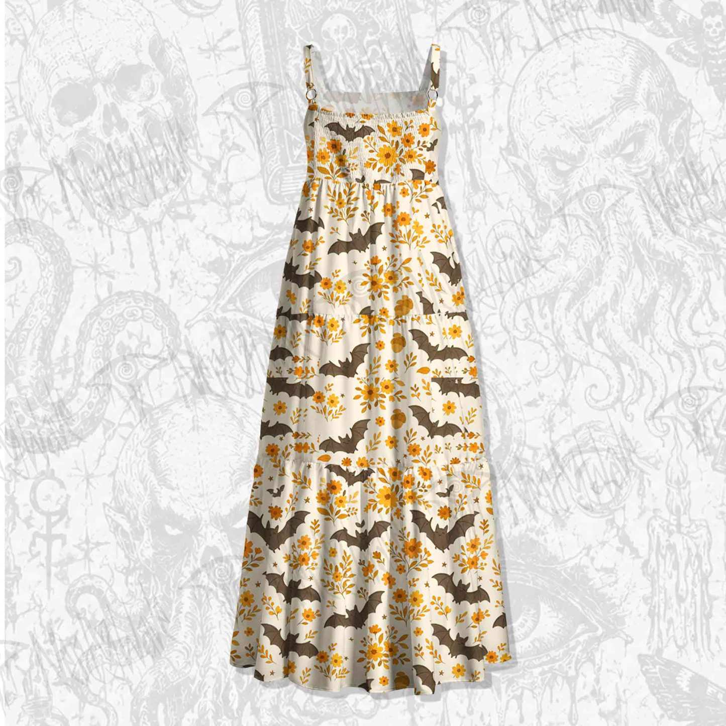 Batty Botanical Wide Straps Maxi Dress