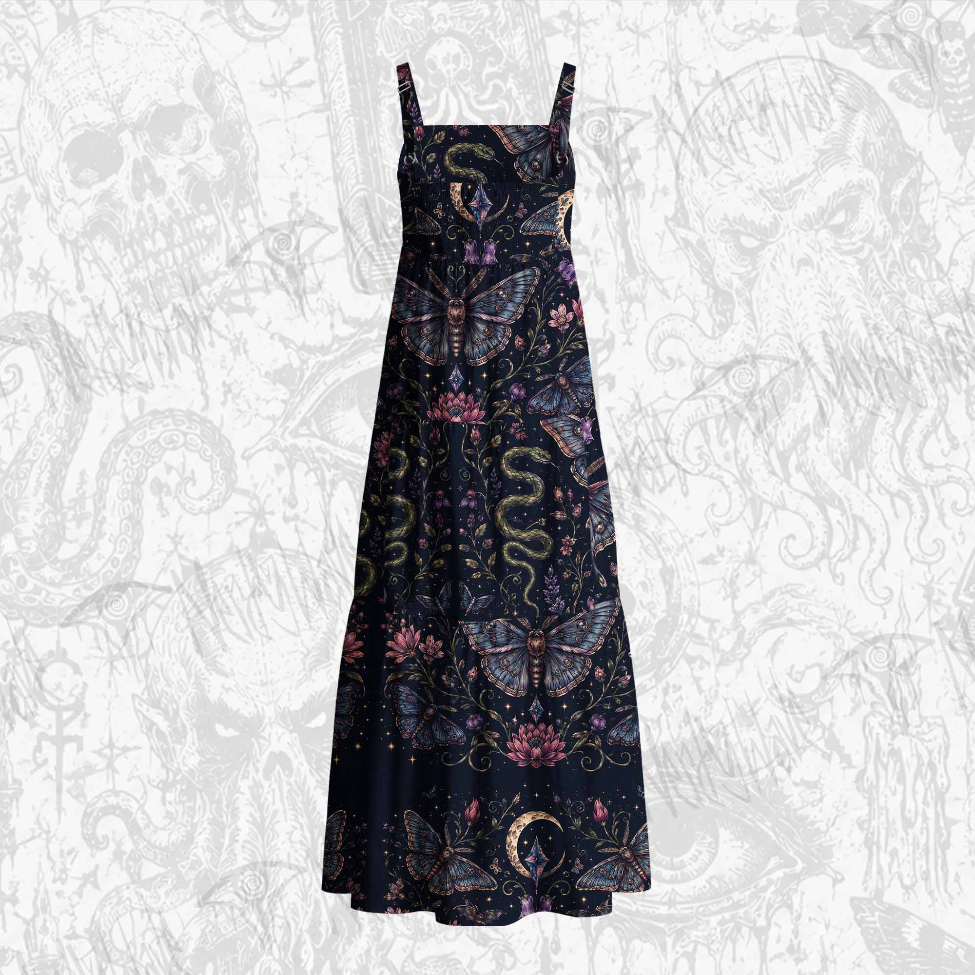 Moth and Botanical Cotton Wide Straps Maxi Dress