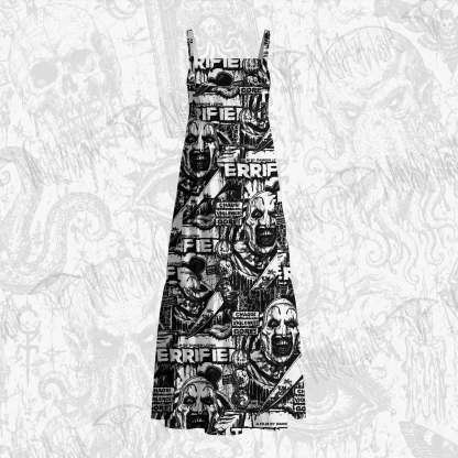 Warning Cotton Wide Straps Maxi Dress