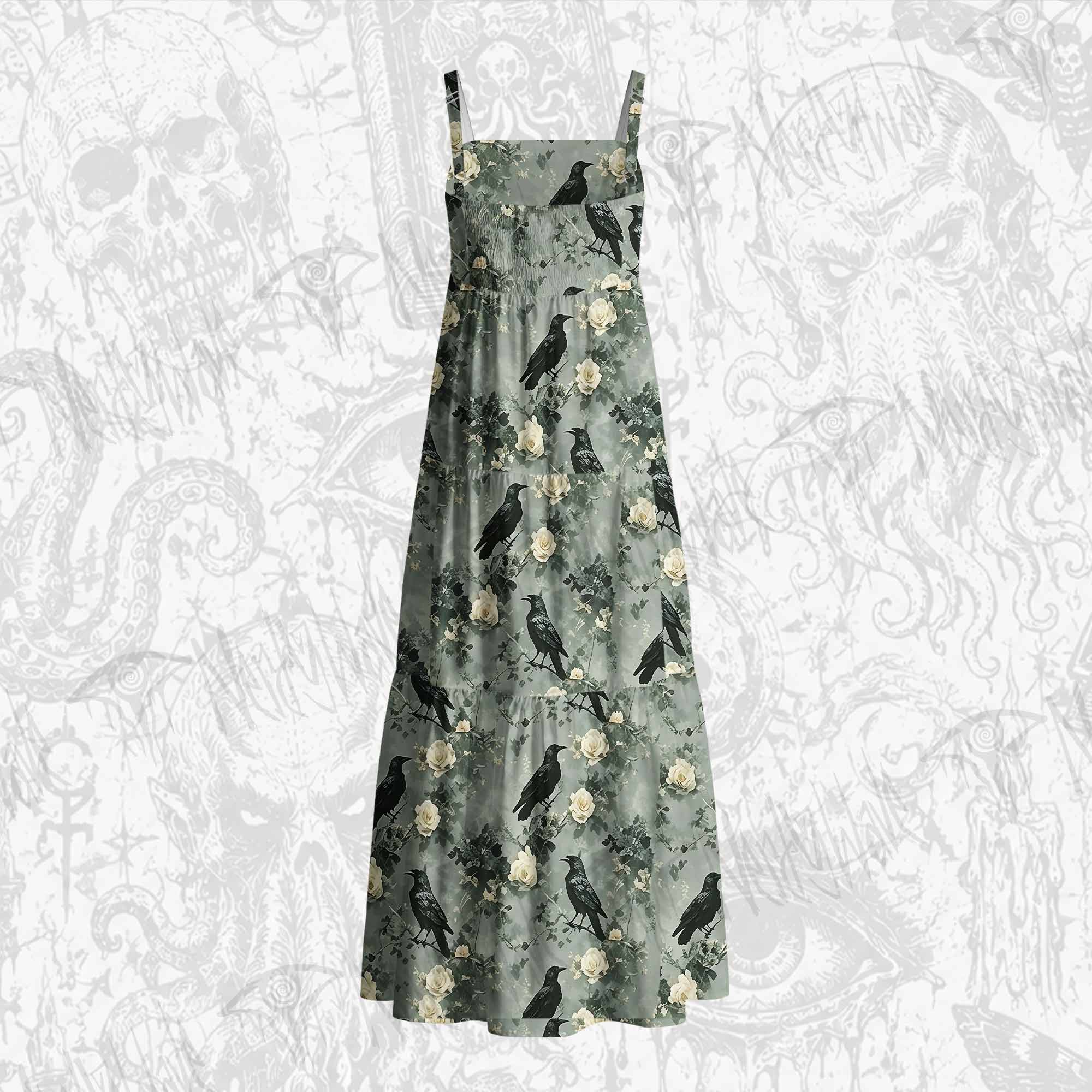 Raven's Requiem Cotton Wide Straps Maxi Dress