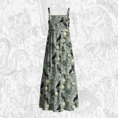 Raven's Requiem Cotton Wide Straps Maxi Dress