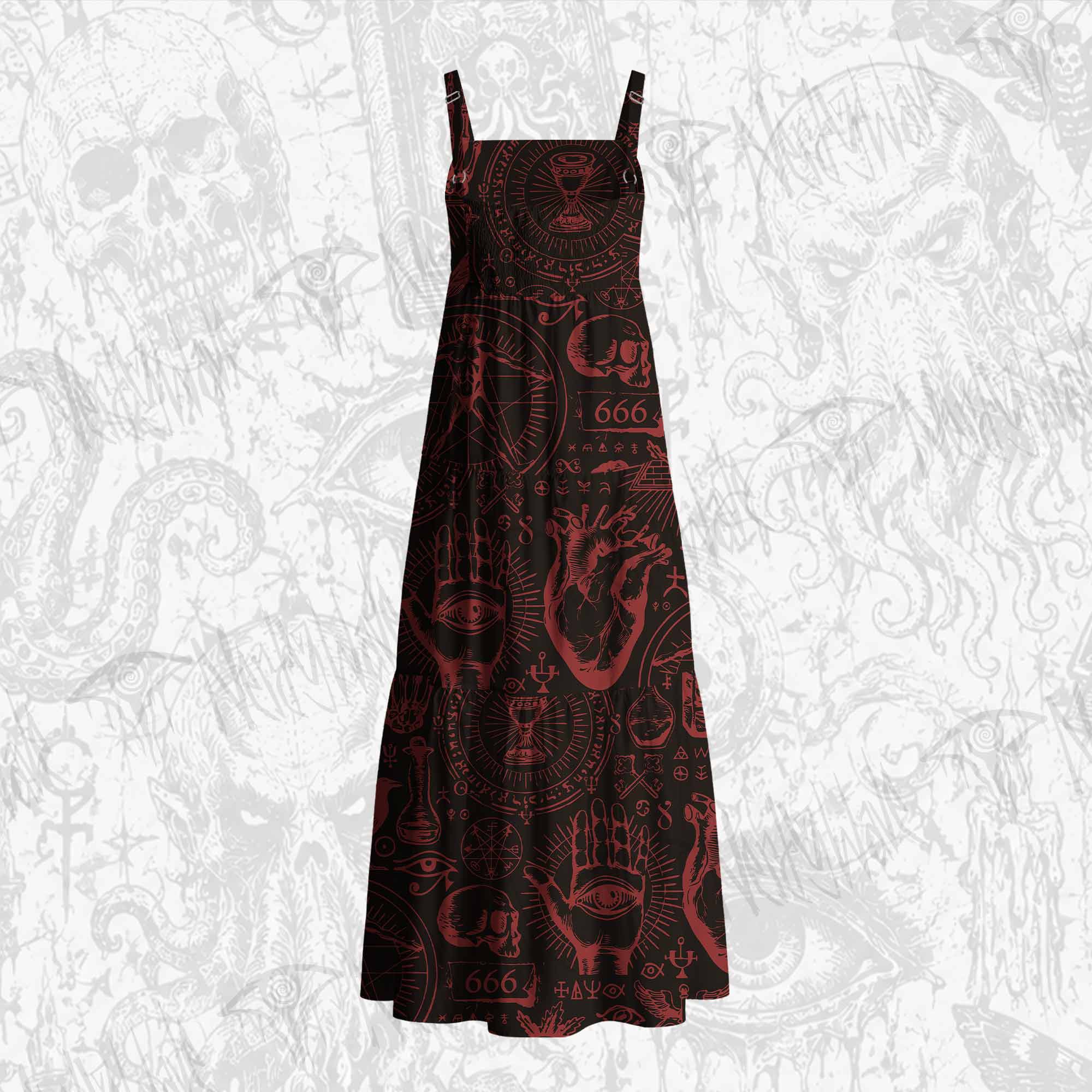 Occultism Cotton Wide Straps Maxi Dress