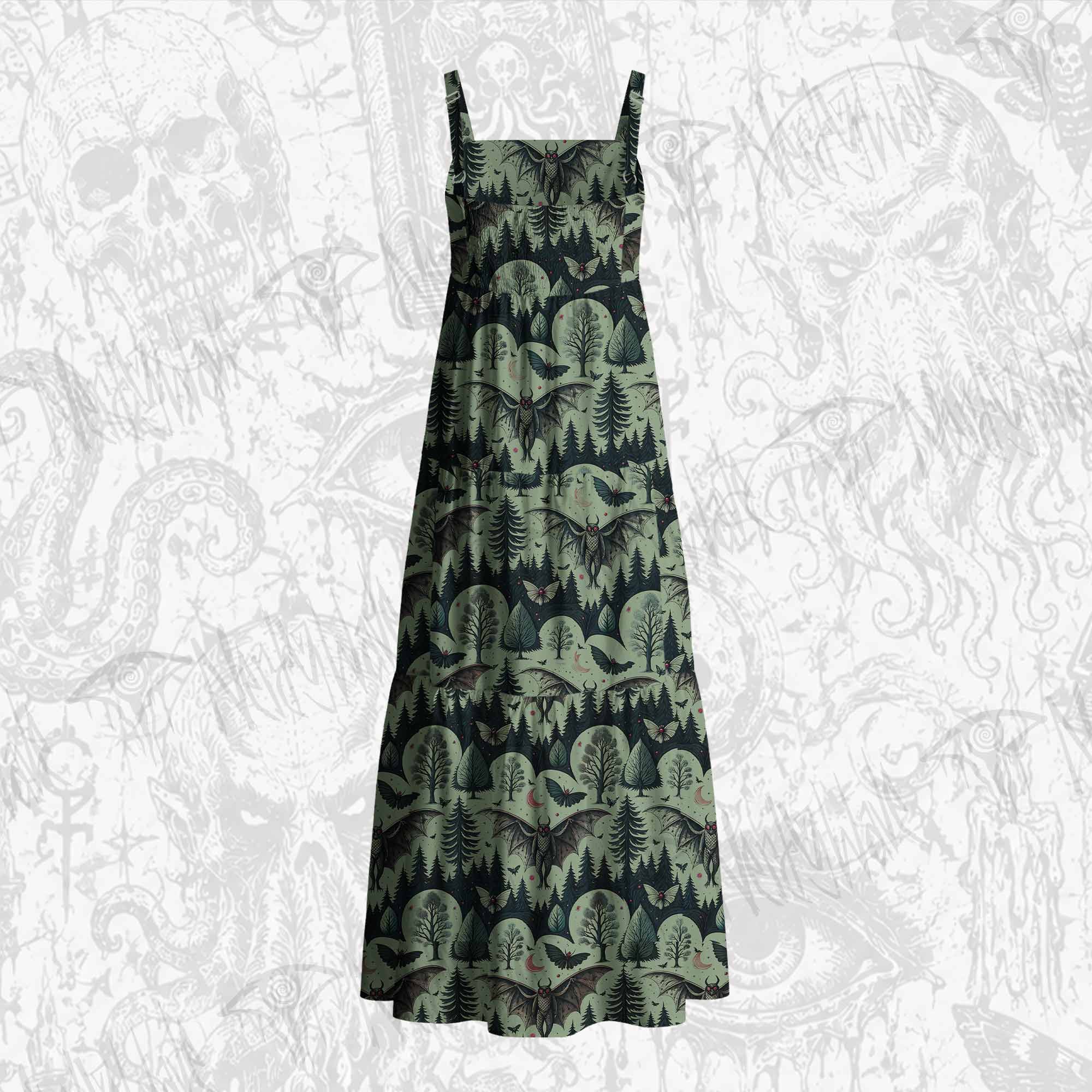 Home of the Mothman Cotton Wide Straps Maxi Dress