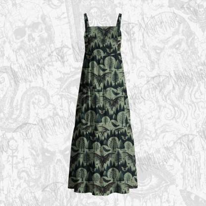 Home of the Mothman Cotton Wide Straps Maxi Dress