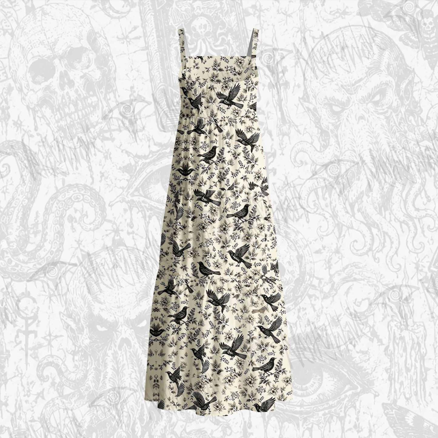 Raven's Meadow Cotton Wide Straps Maxi Dress