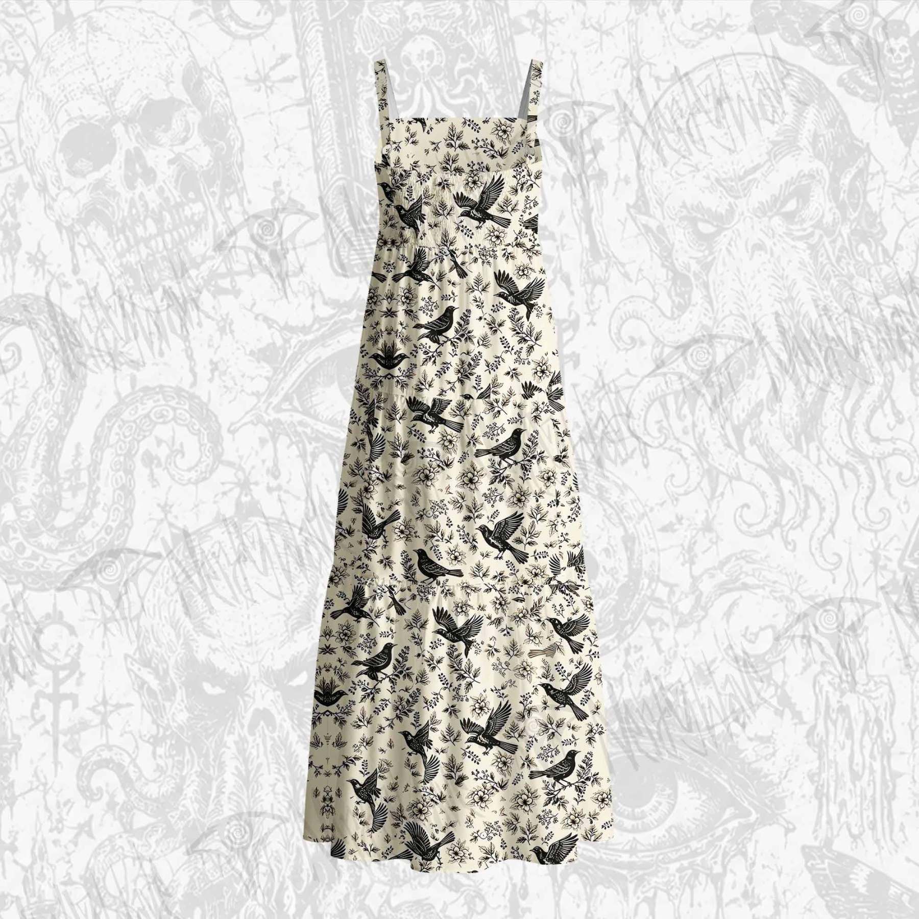 Raven's Meadow Cotton Wide Straps Maxi Dress