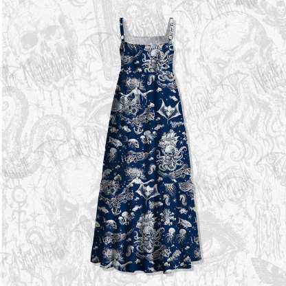 Abyssal Echoes Wide Straps Maxi Dress