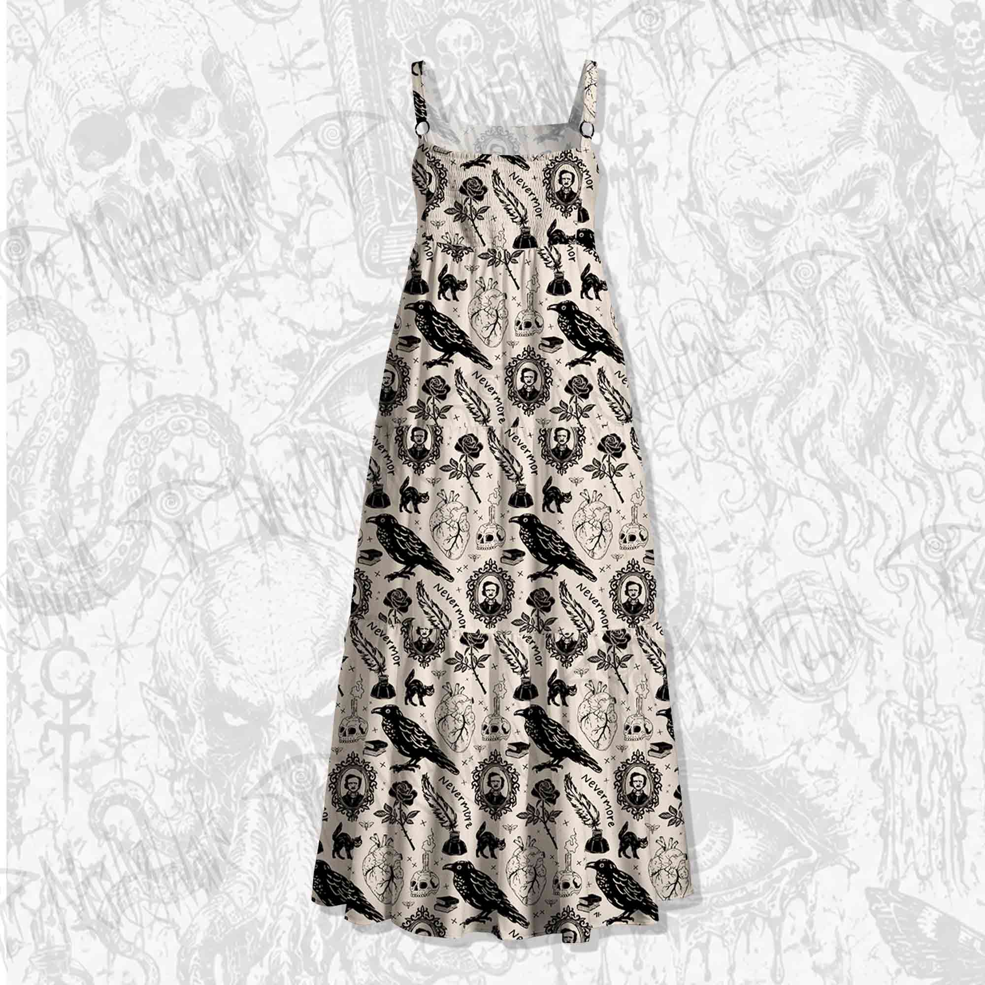 Raven’s Ink Wide Straps Maxi Dress