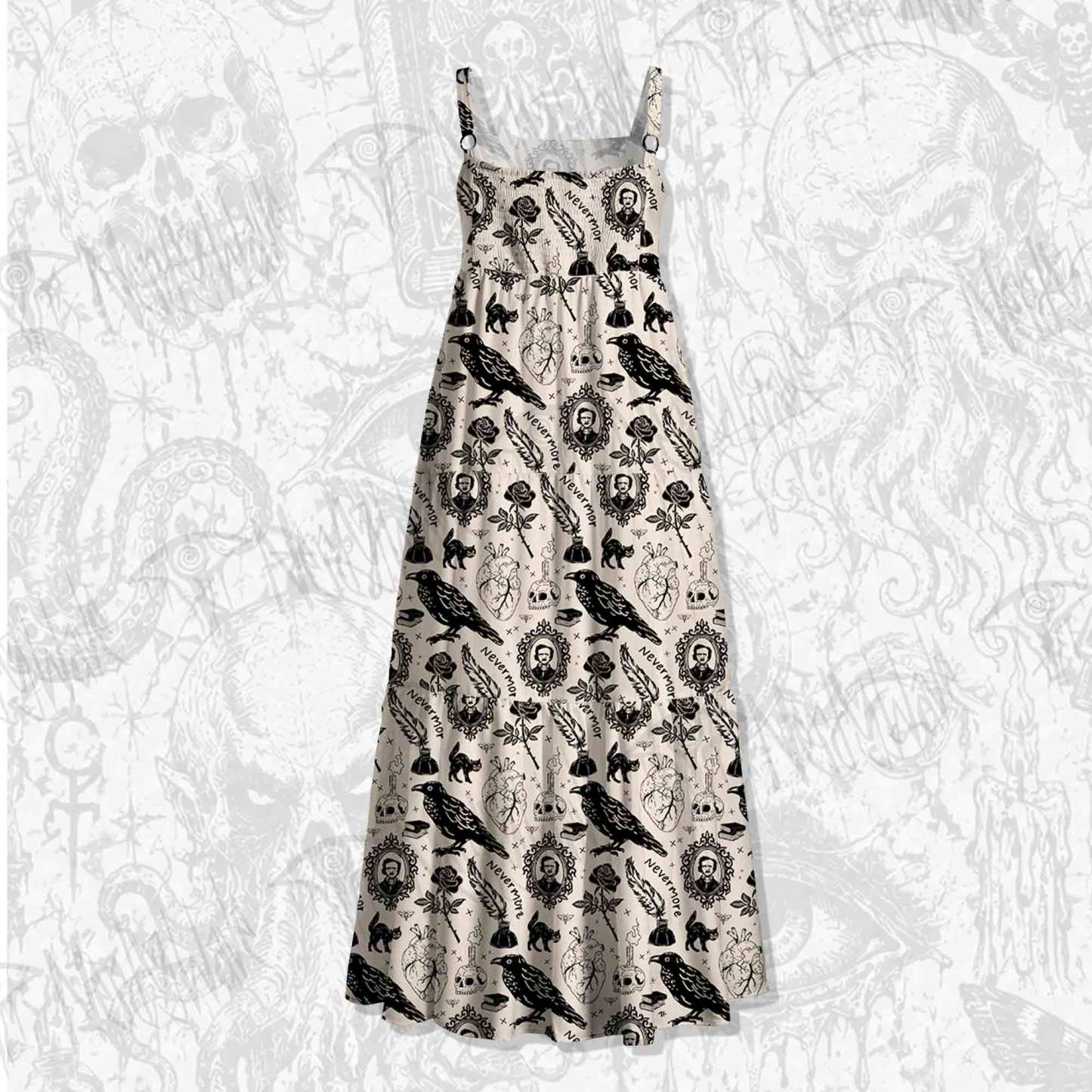 Raven’s Ink Wide Straps Maxi Dress