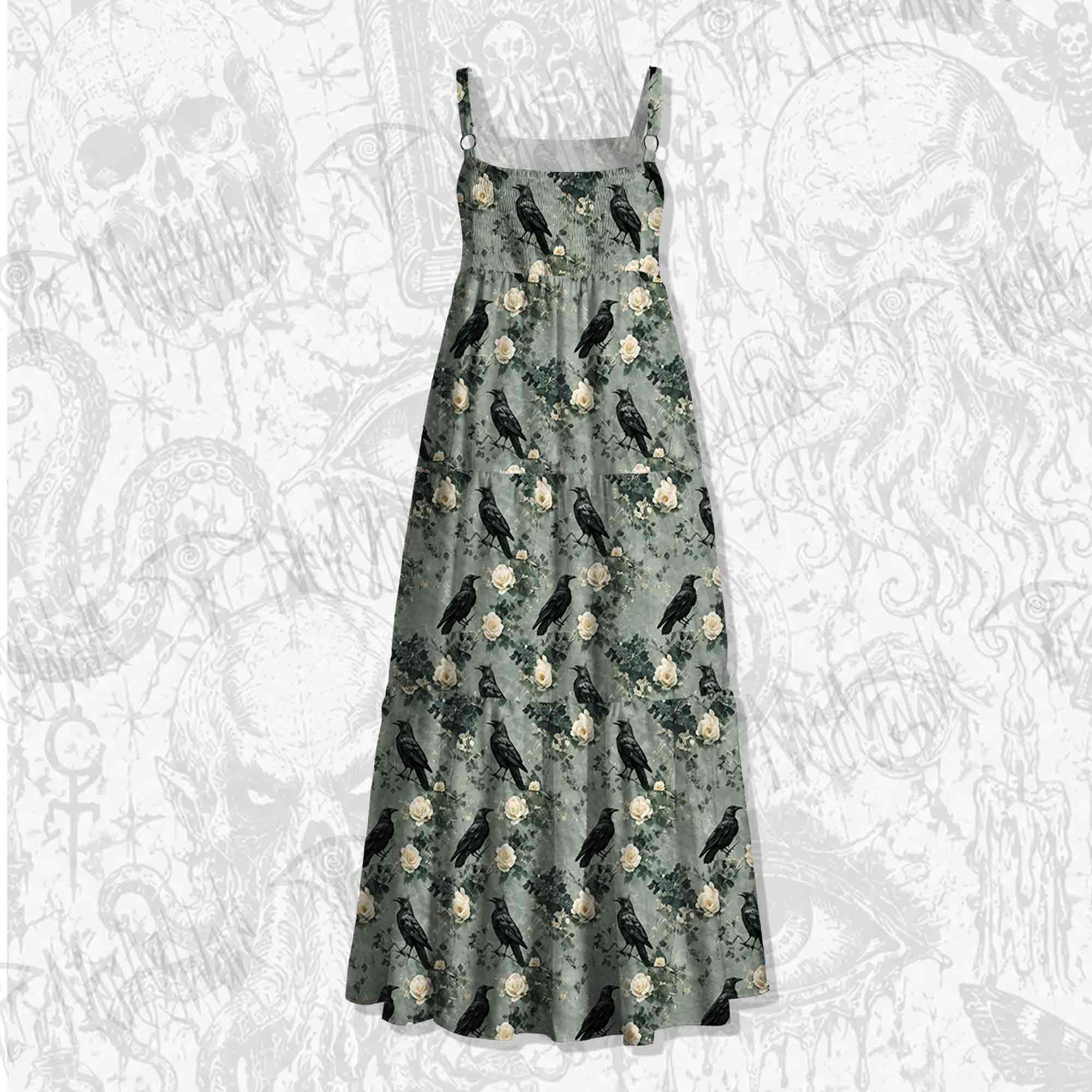 Raven's Requiem Wide Straps Maxi Dress