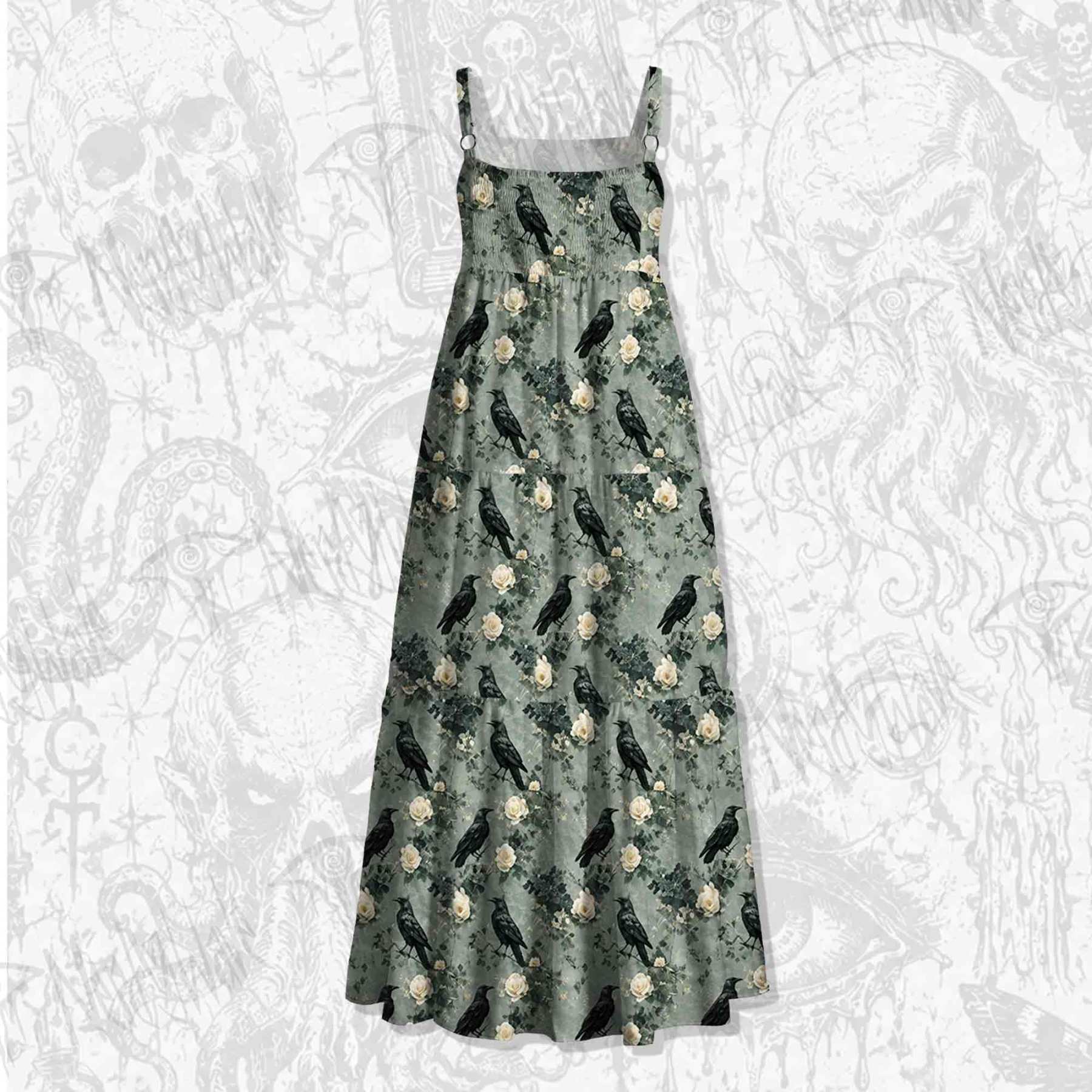 Raven's Requiem Wide Straps Maxi Dress