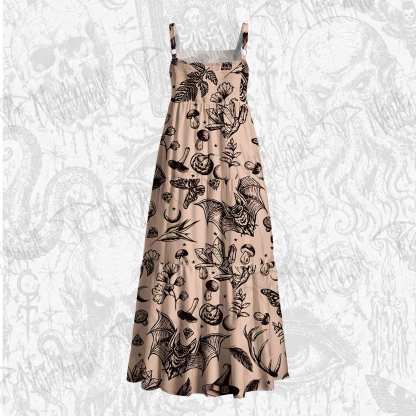 Witchy Botanical Wide Straps Maxi Dress