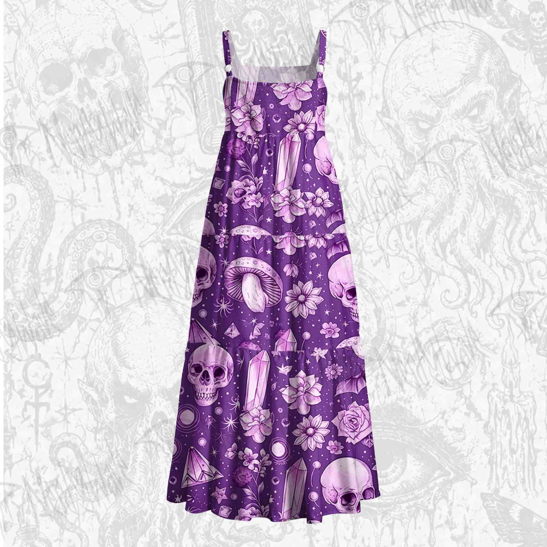 Violet Venom Wide Straps Maxi Dress