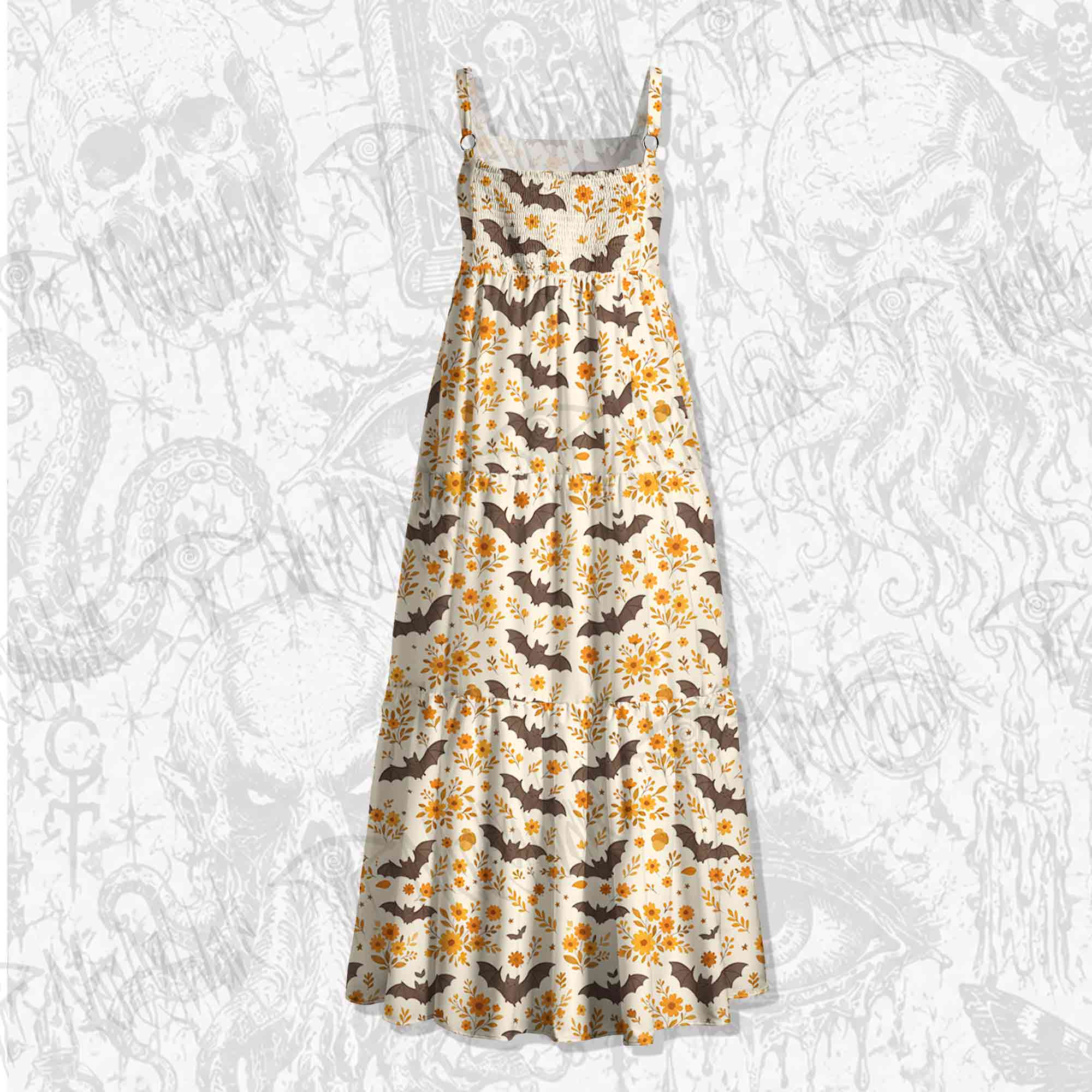 Batty Botanical Wide Straps Maxi Dress