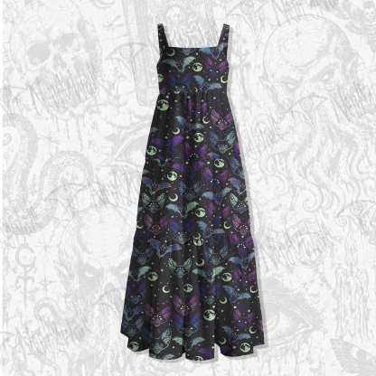 Bats Wide Straps Maxi Dress
