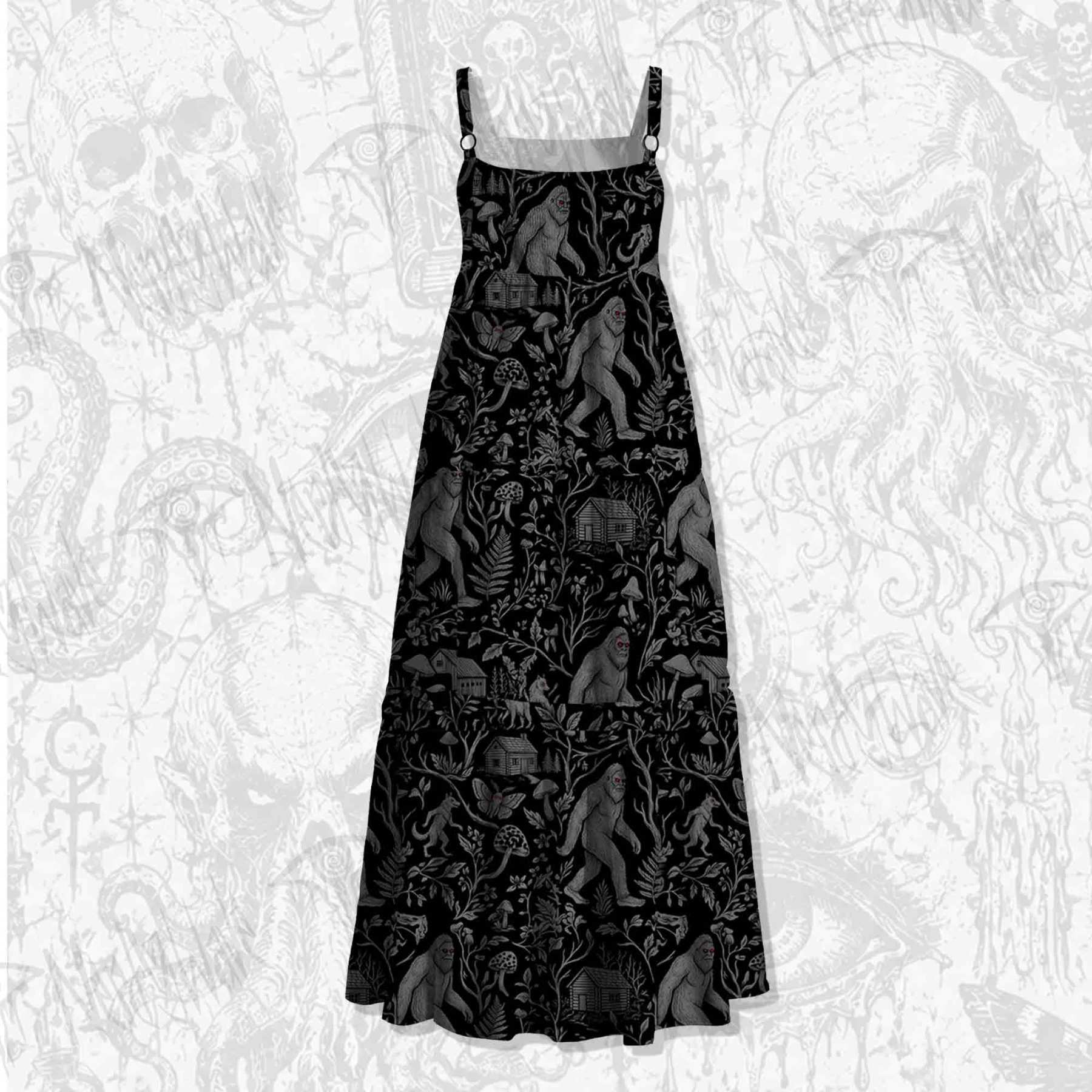 Cryptid Forest Wide Straps Maxi Dress
