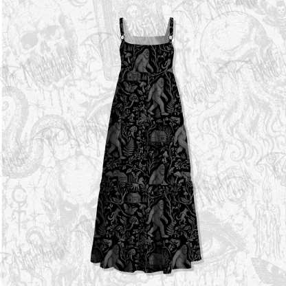 Cryptid Forest Wide Straps Maxi Dress