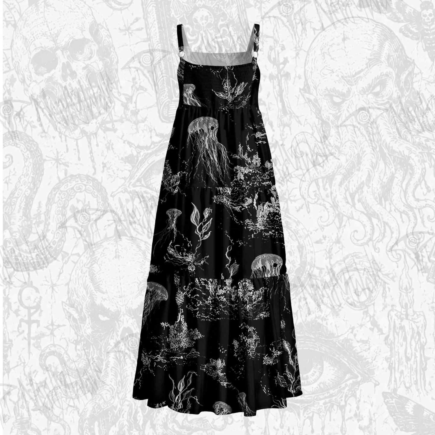 Jellyfish Vintage Wide Straps Maxi Dress