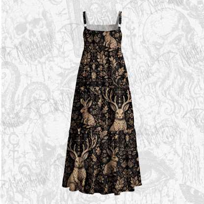 Jackalope Memento Mori Wide Straps Maxi Dress