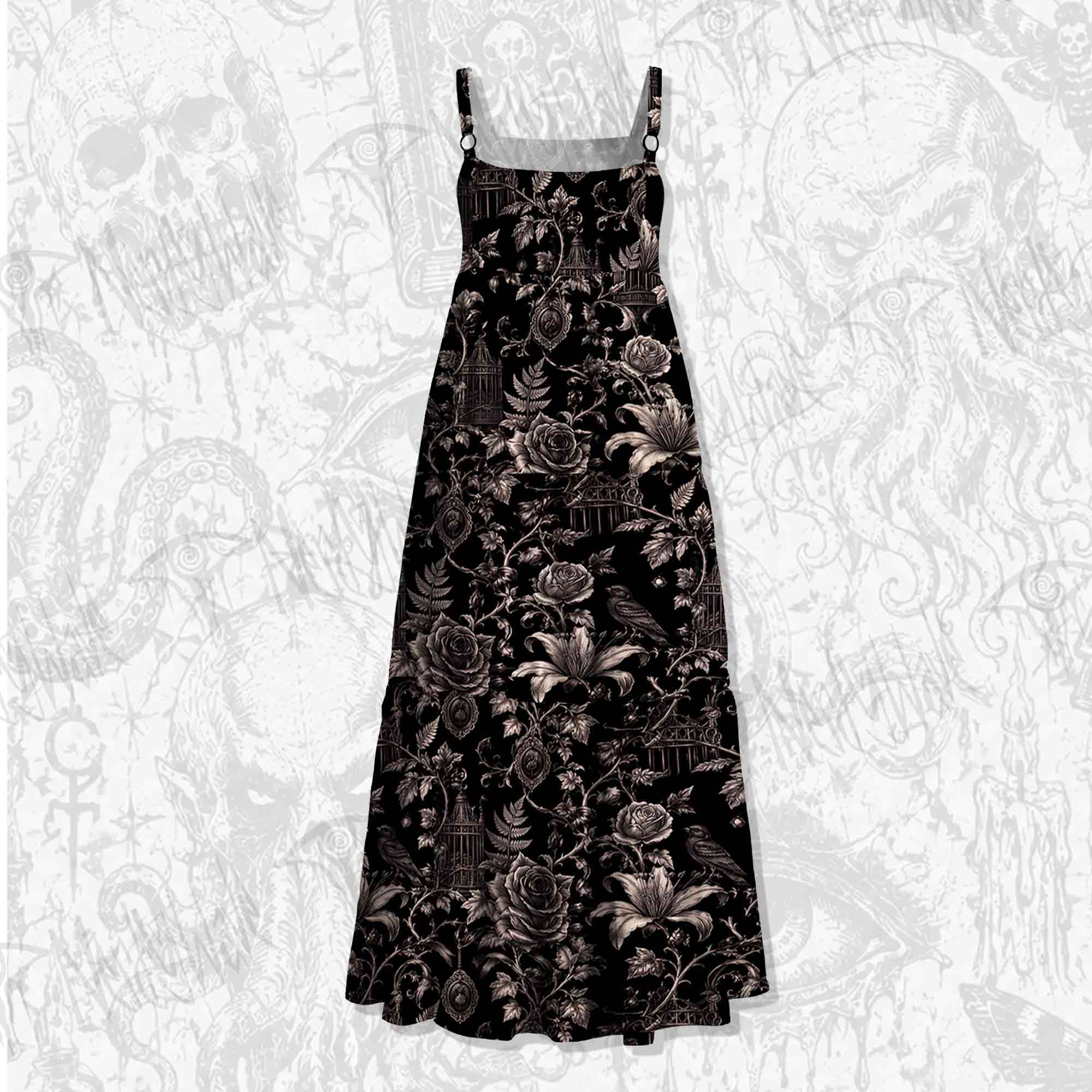 Dark Romance Wide Straps Maxi Dress