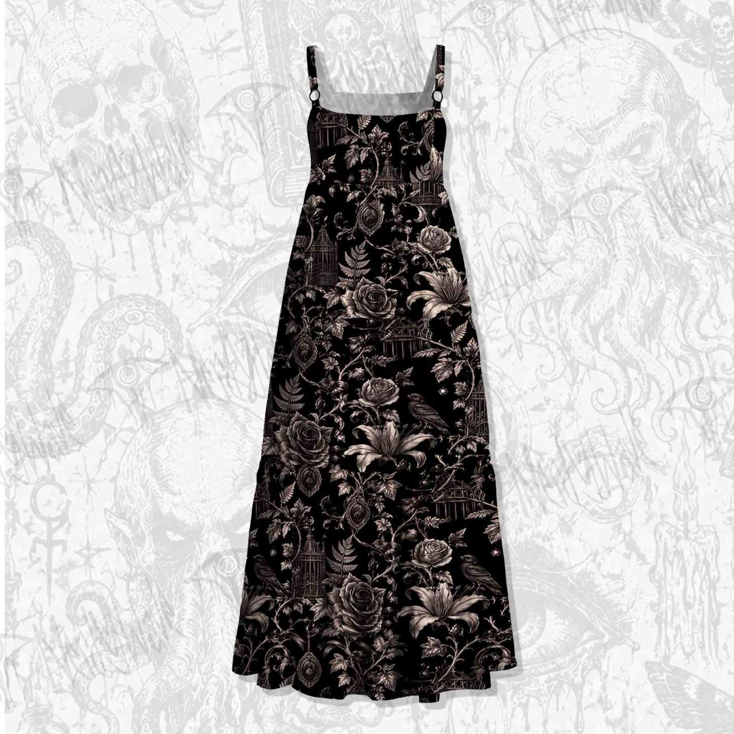 Dark Romance Wide Straps Maxi Dress