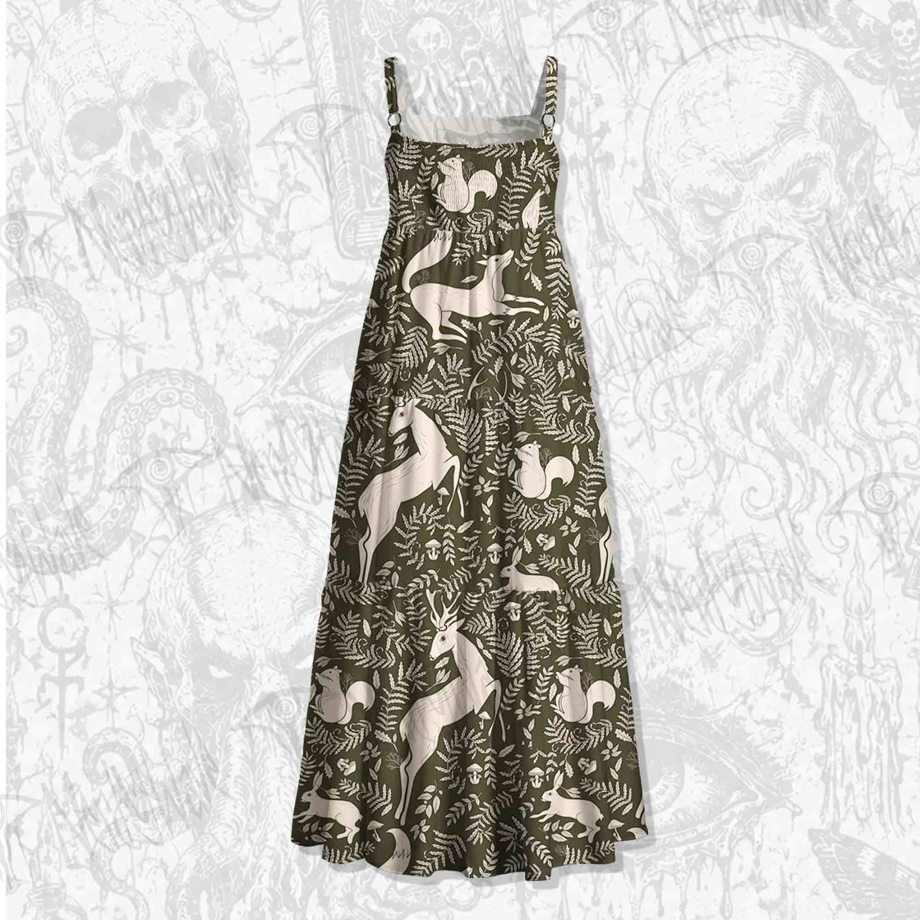 Forest Spirits Wide Straps Maxi Dress