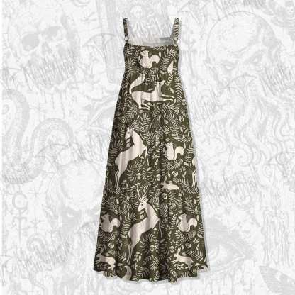 Forest Spirits Wide Straps Maxi Dress