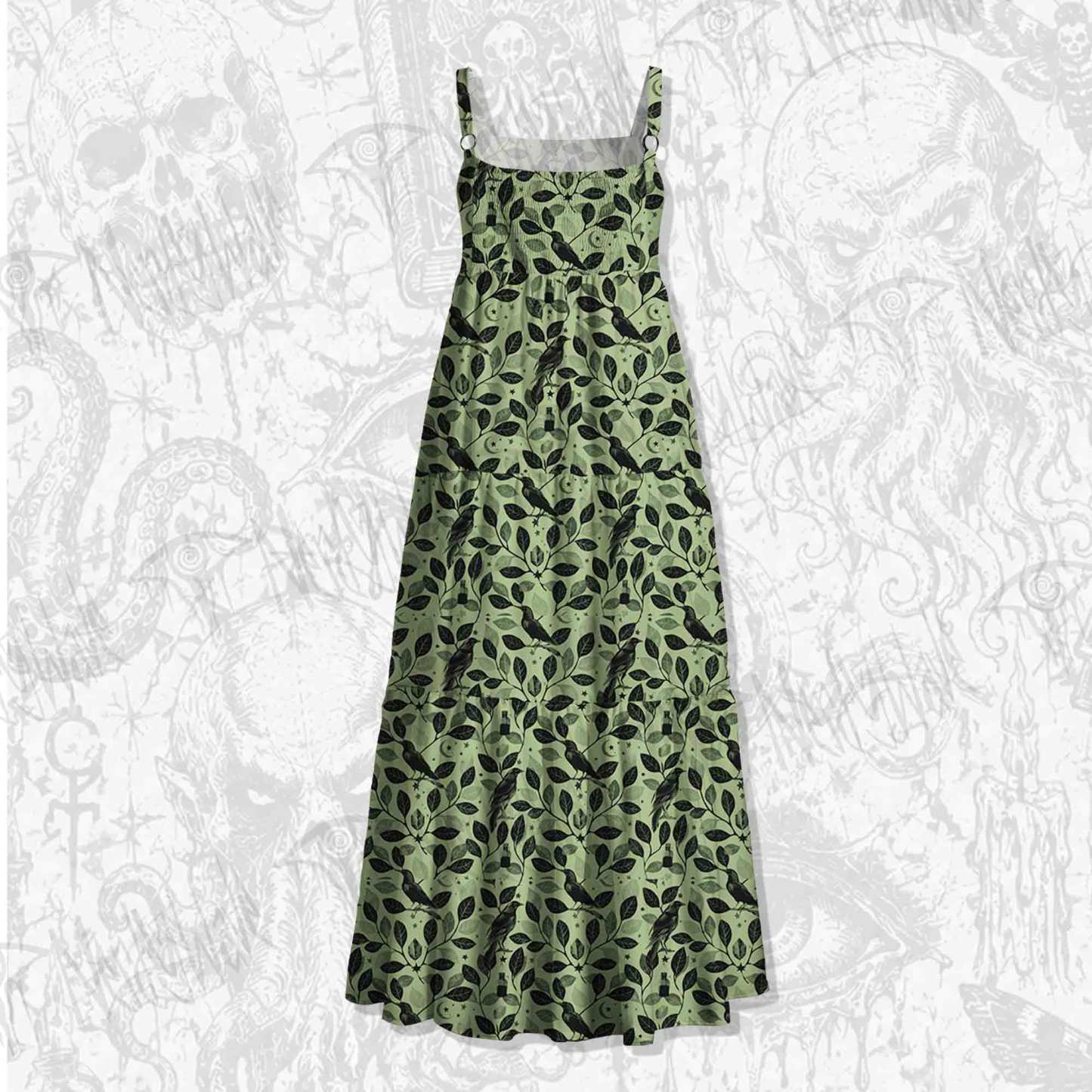 Prophetic Ravens Wide Straps Maxi Dress