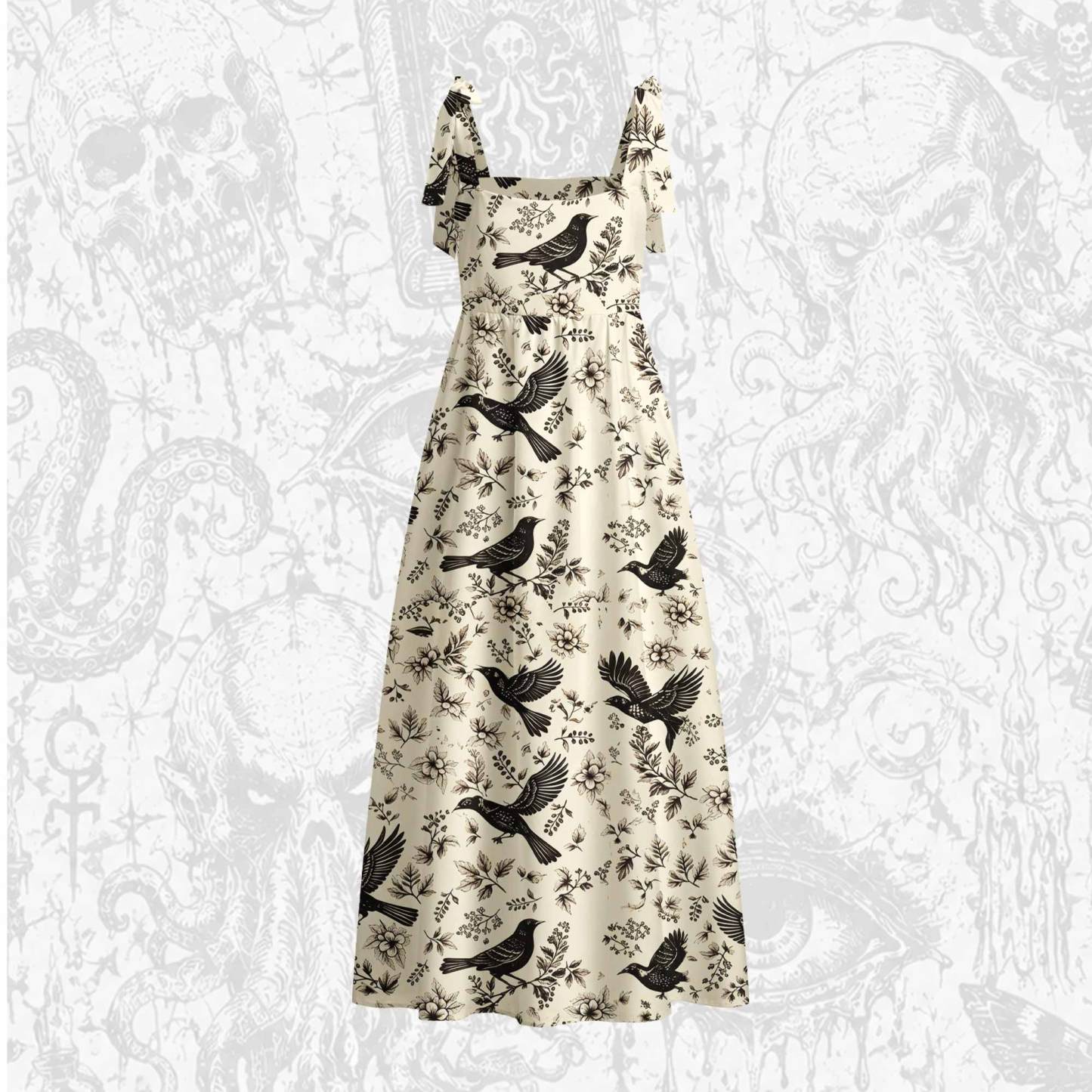Raven's Meadow Tie Shoulder Maxi Dress
