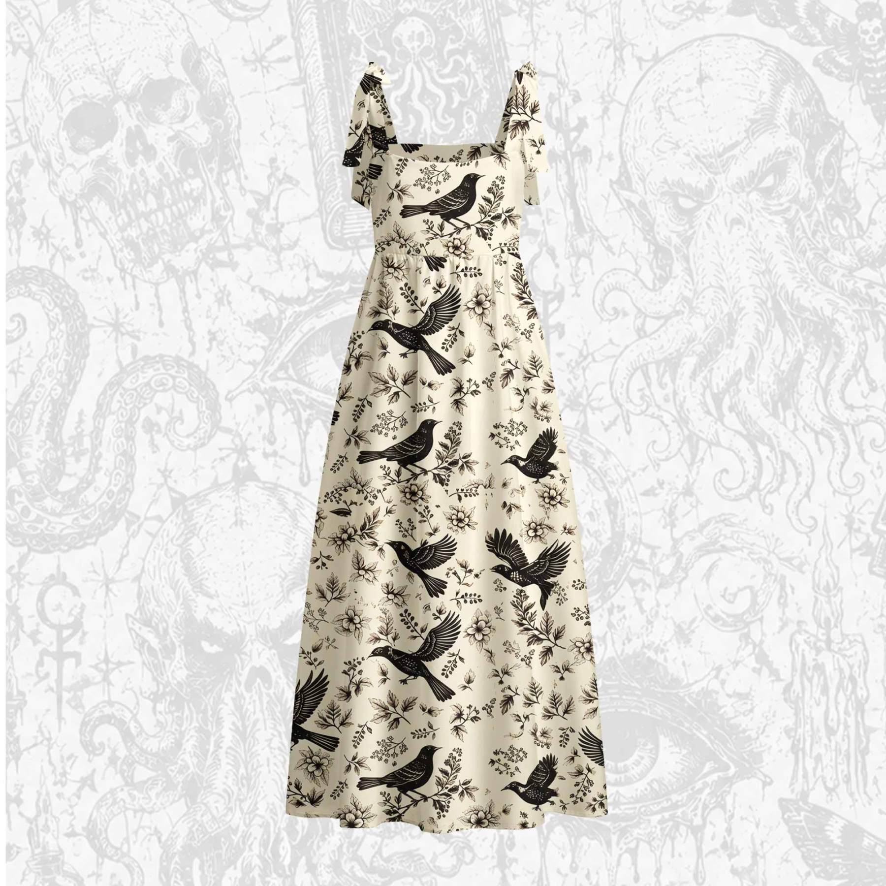 Raven's Meadow Tie Shoulder Maxi Dress