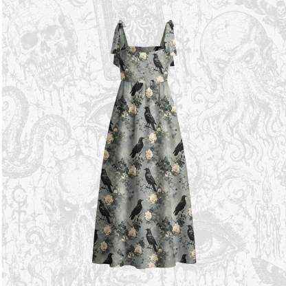 Raven’s Requiem Tie Shoulder Maxi Dress