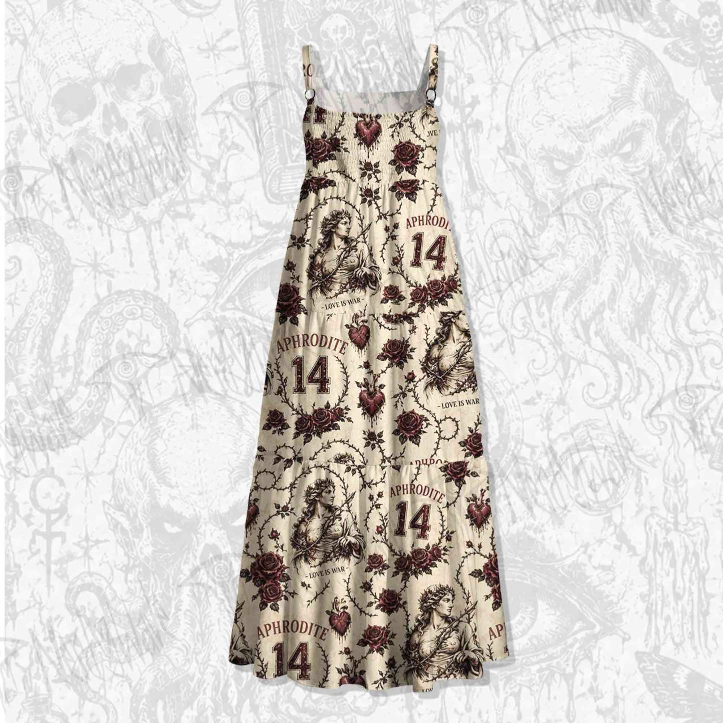 Love is War Wide Straps Maxi Dress