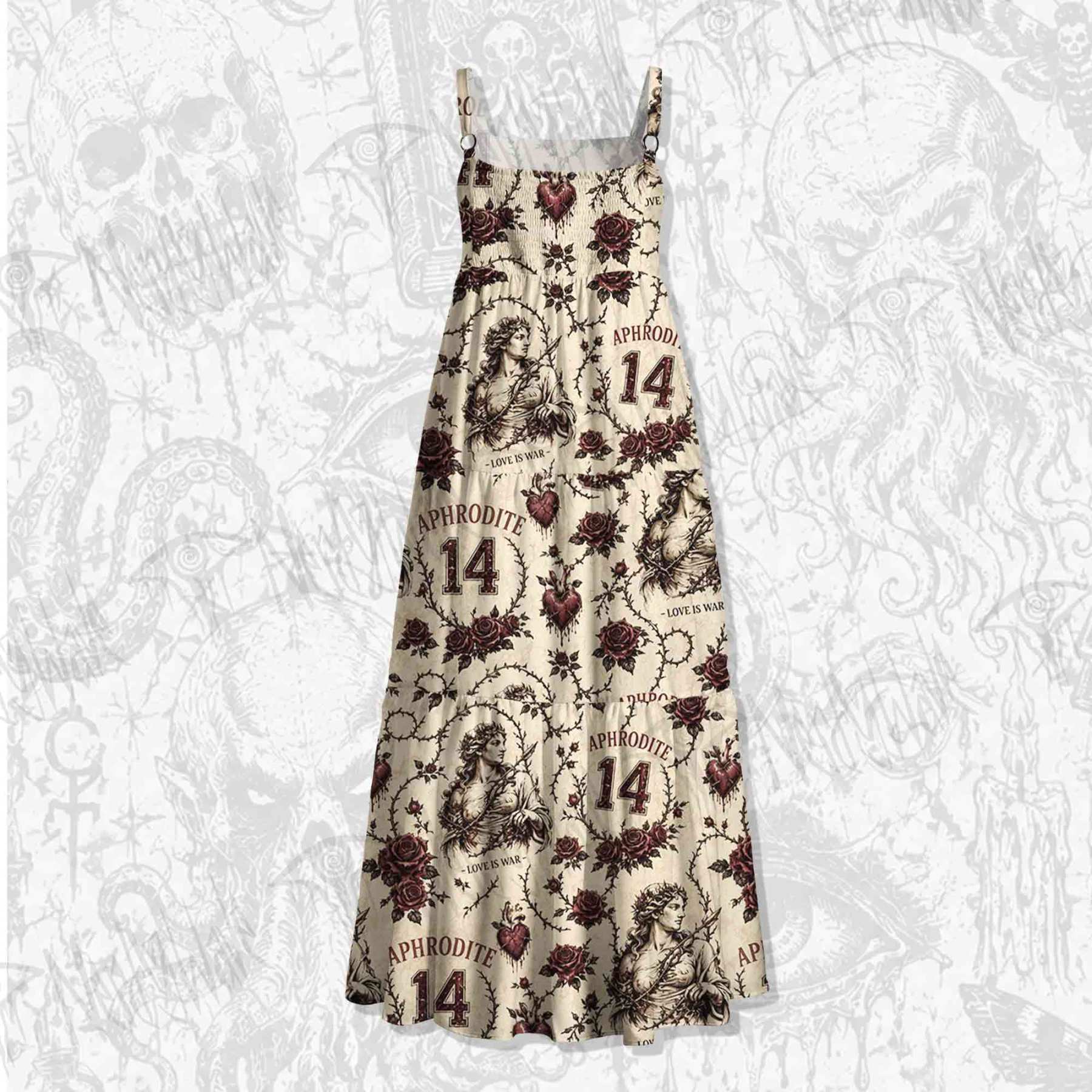 Love is War Wide Straps Maxi Dress