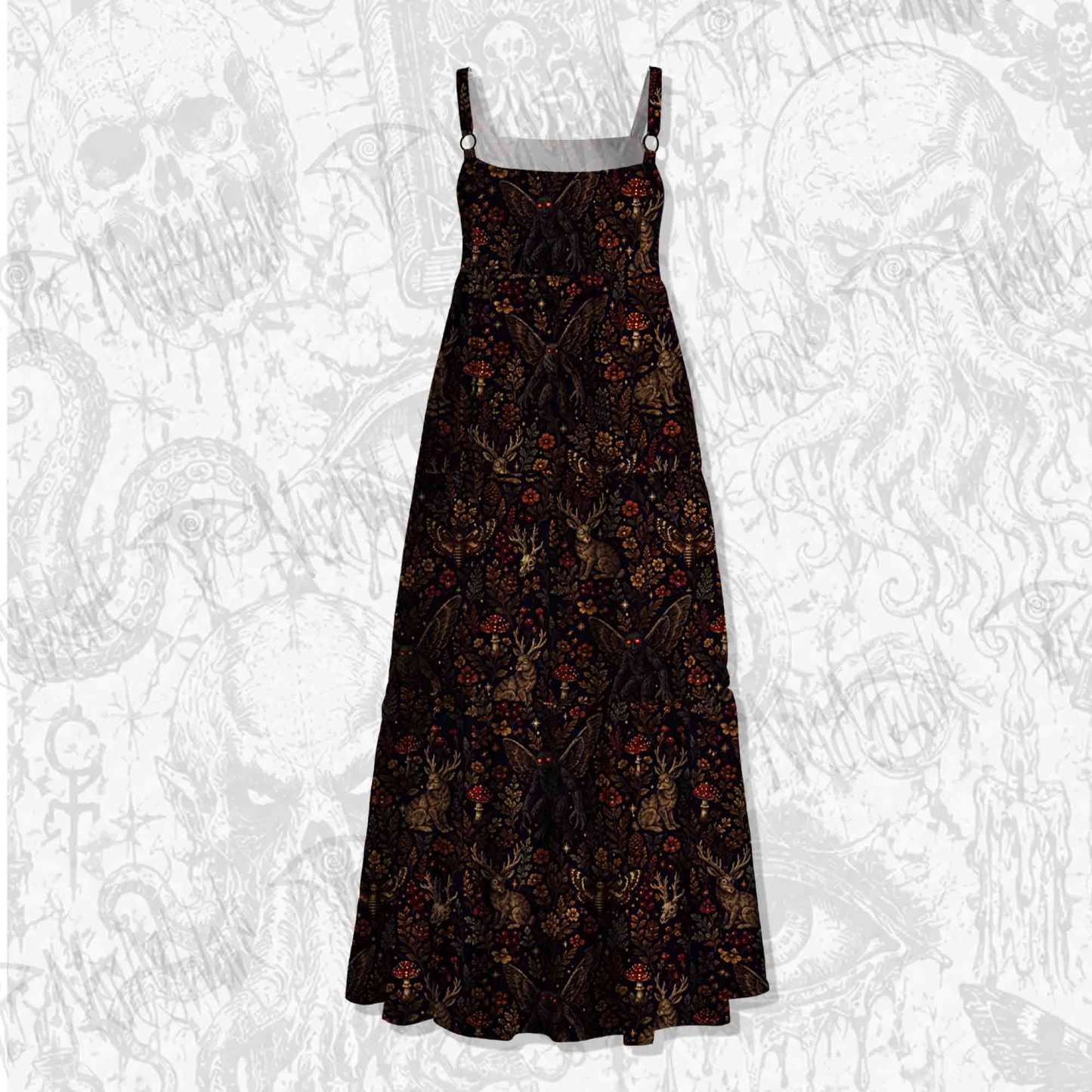 Cryptid Floral Mushroom Wide Straps Maxi Dress