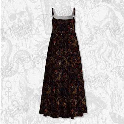 Cryptid Floral Mushroom Wide Straps Maxi Dress