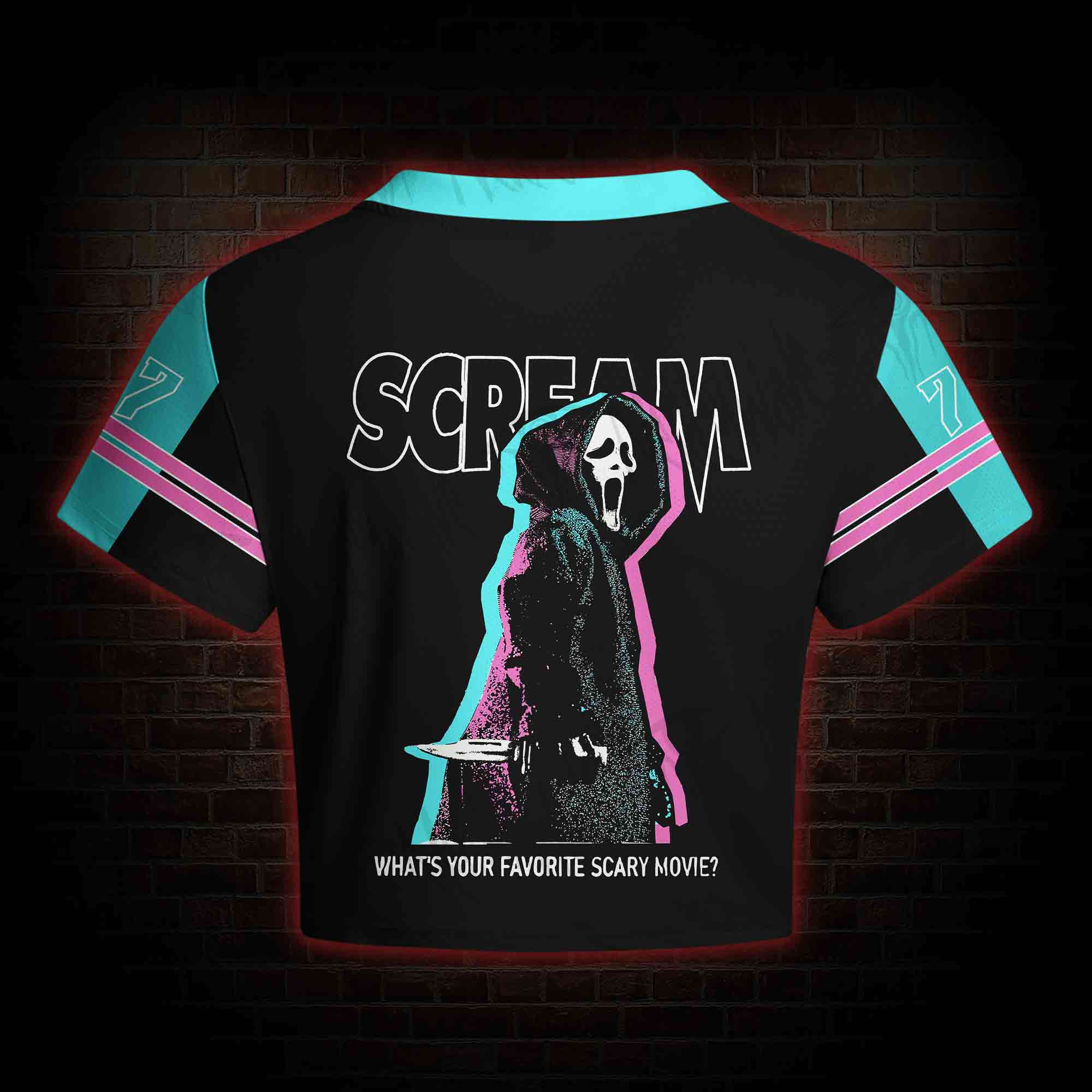 What's Your Favortie Scary Movie? Horror Women's Cropped Mesh Jersey