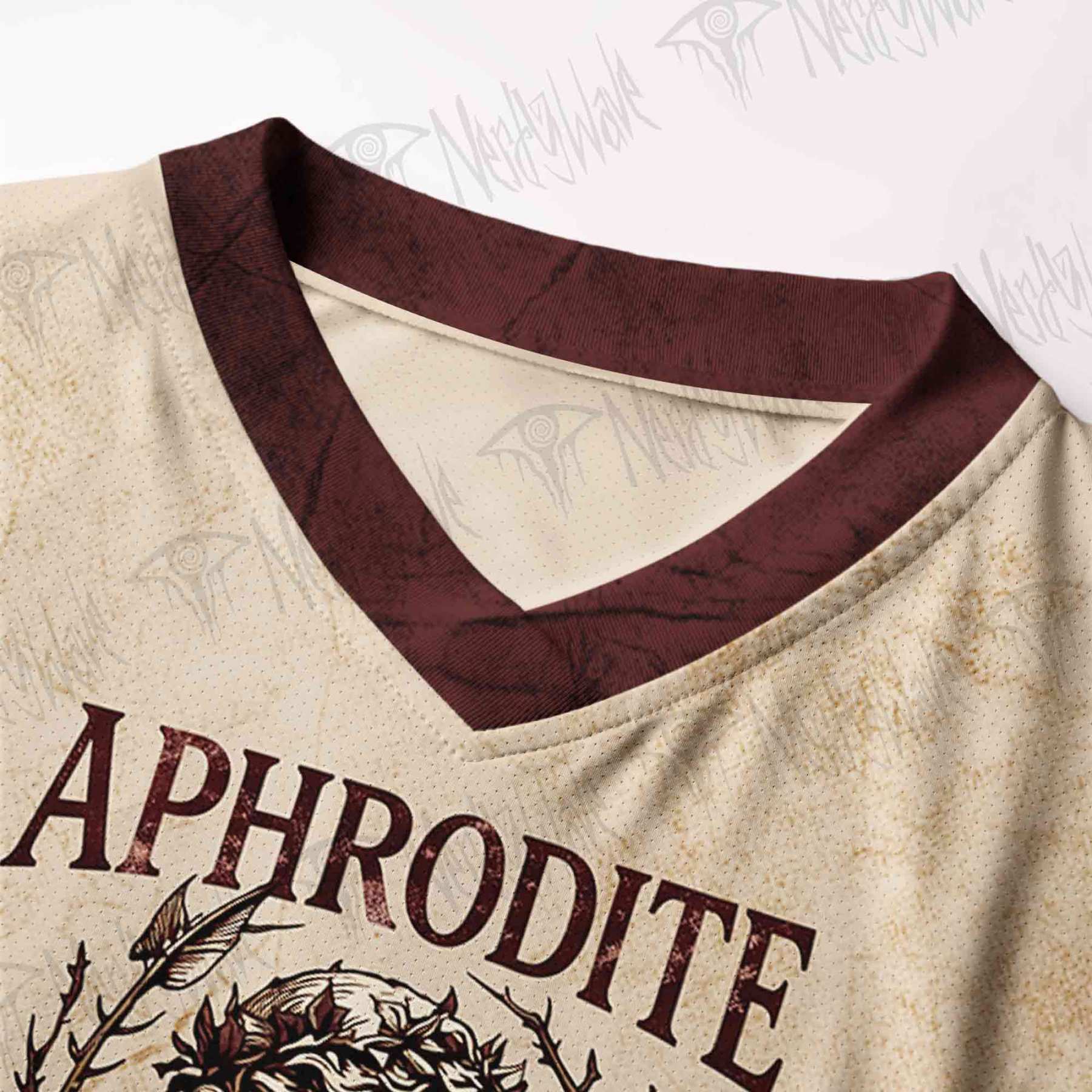 Love is War Greek mythology Women's Cropped Mesh Jersey